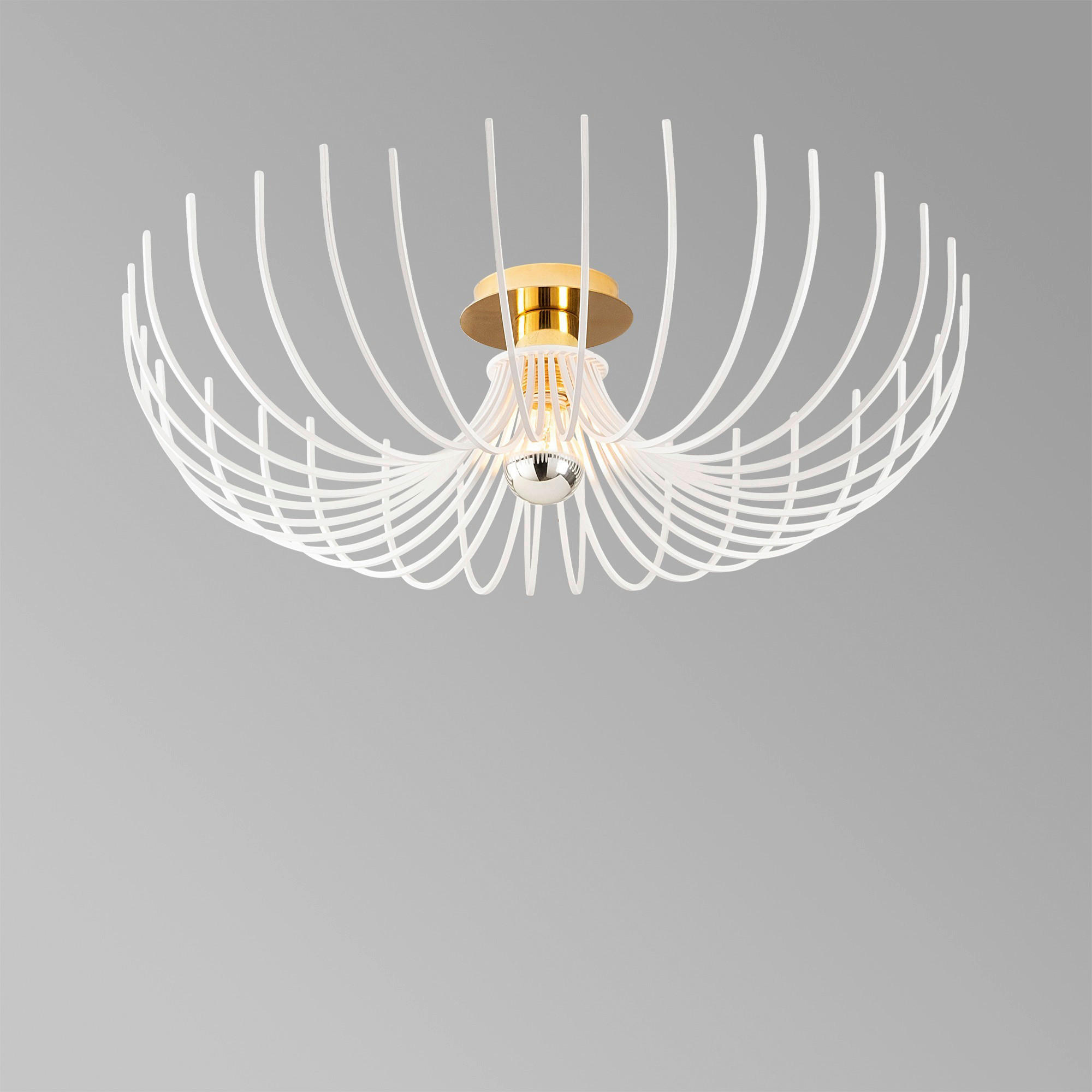 Thumbnail - Opviq Deckenleuchte Aspendos weiß Metall B/H/T/L/D: ca. 56x16x56x56x56 cm E27 1 Brennstellen