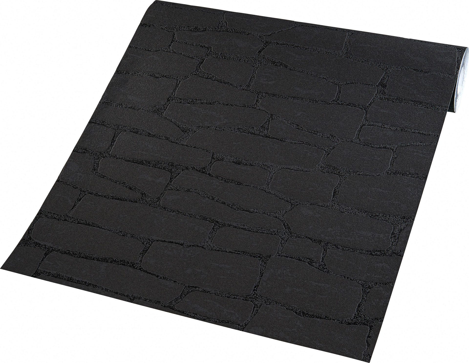 Vliestapete Steinoptik schwarz B/L: ca. 53x1005 cm