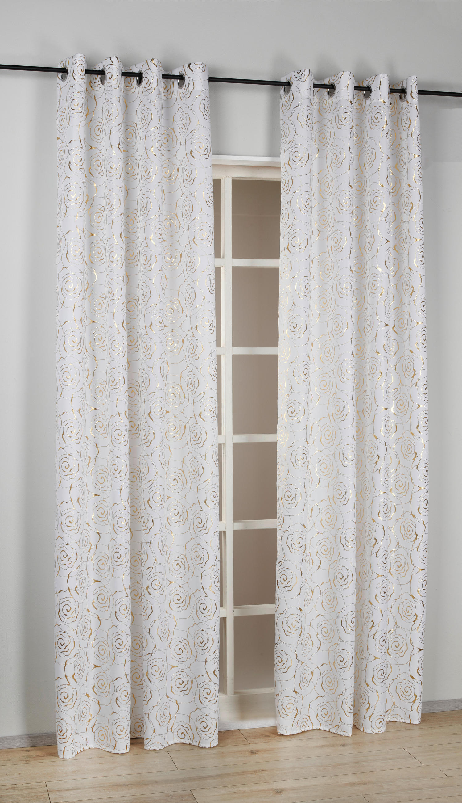 silver edition Ösenvorhang Glamour weiß B/L: ca. 135x245 cm