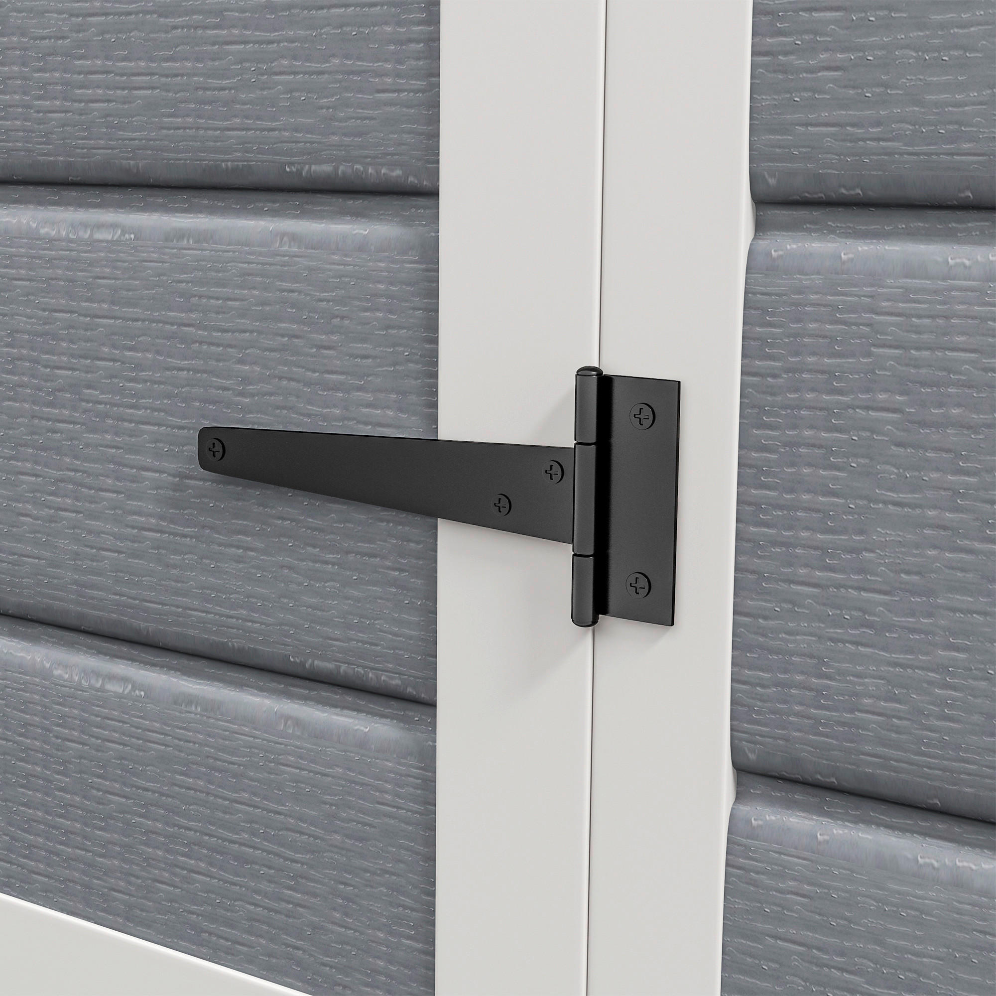 Thumbnail - Outsunny Gartenschuppen grau Kunststoff B/H/L: ca. 134x210x183 cm