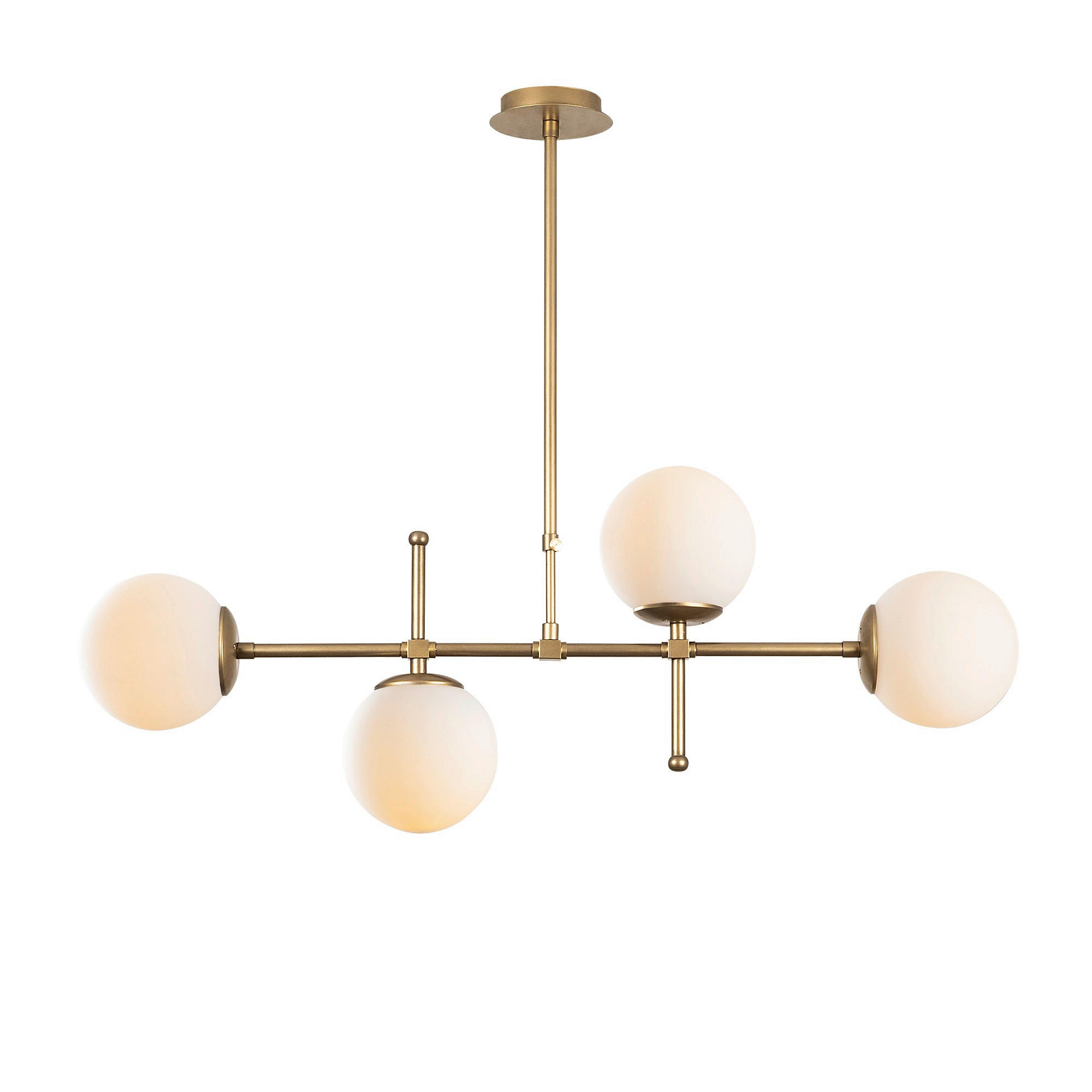 Opviq Pendelleuchte Mudon gold Glas B/H/T/L: ca. 108x82x15x108 cm E27 4 Brennstellen