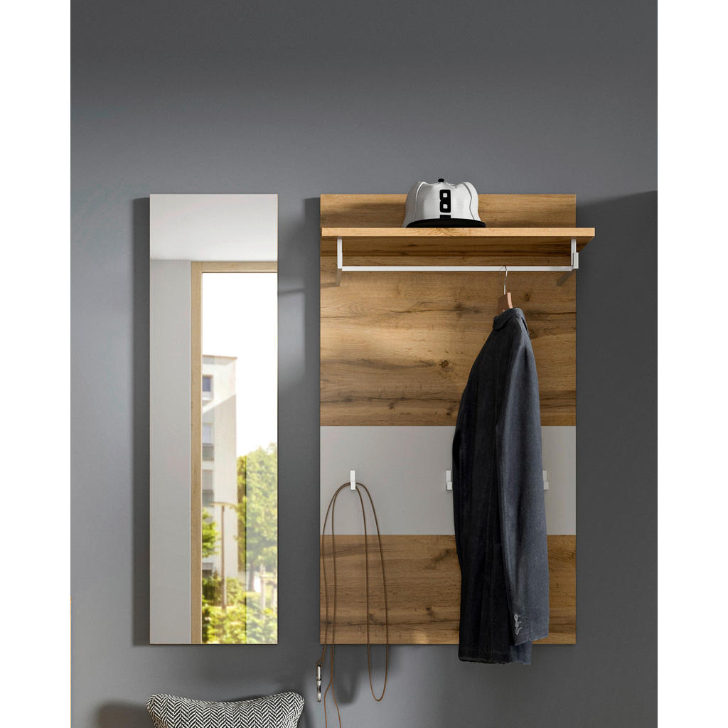 Thumbnail - Garderobenpaneel JAM Eiche Wotan Nachbildung weiß B/H/T: ca. 90x106x27 cm