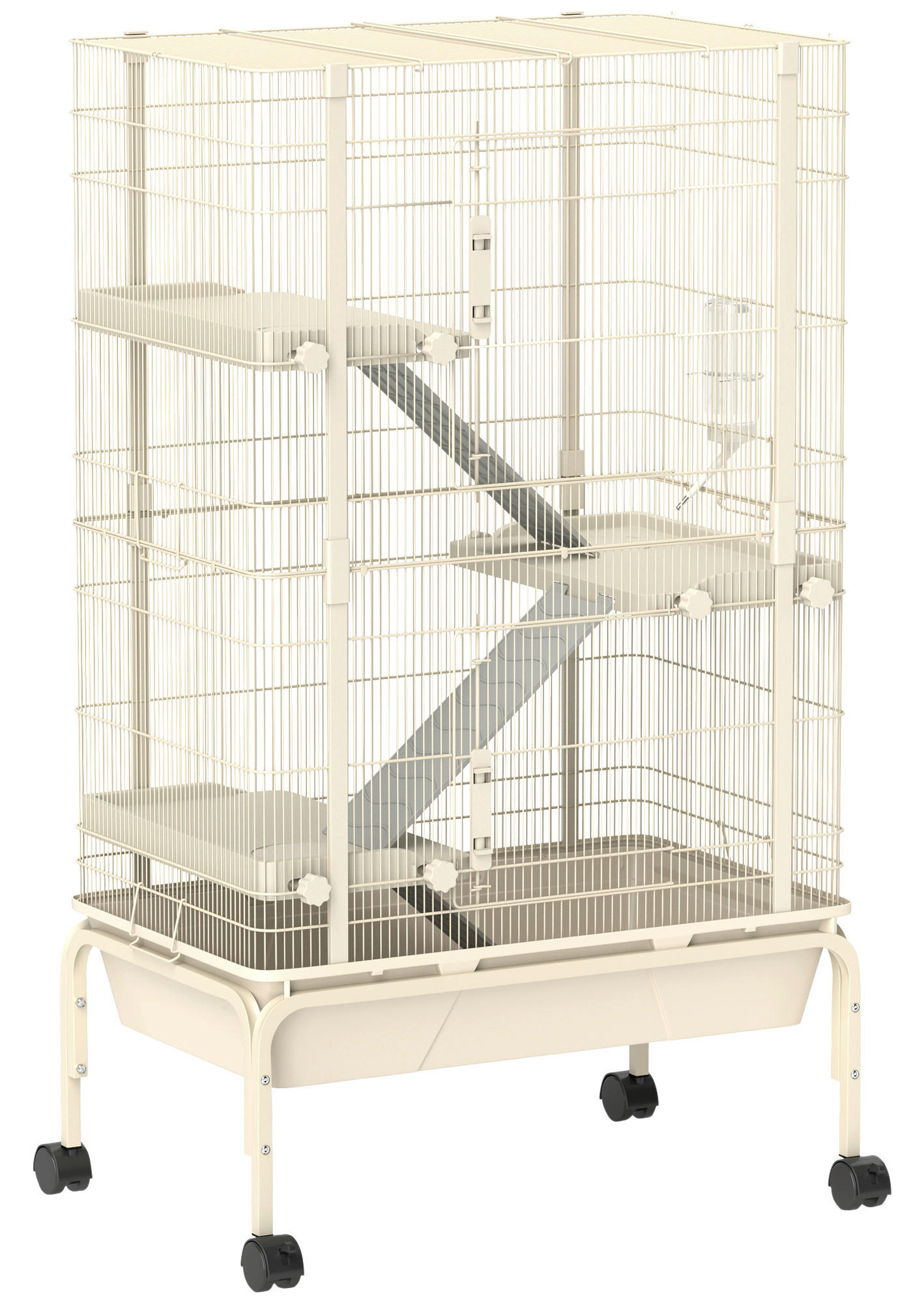 PawHut Kleintierkäfig beige Stahl B/H/L: ca. 44x120x69 cm