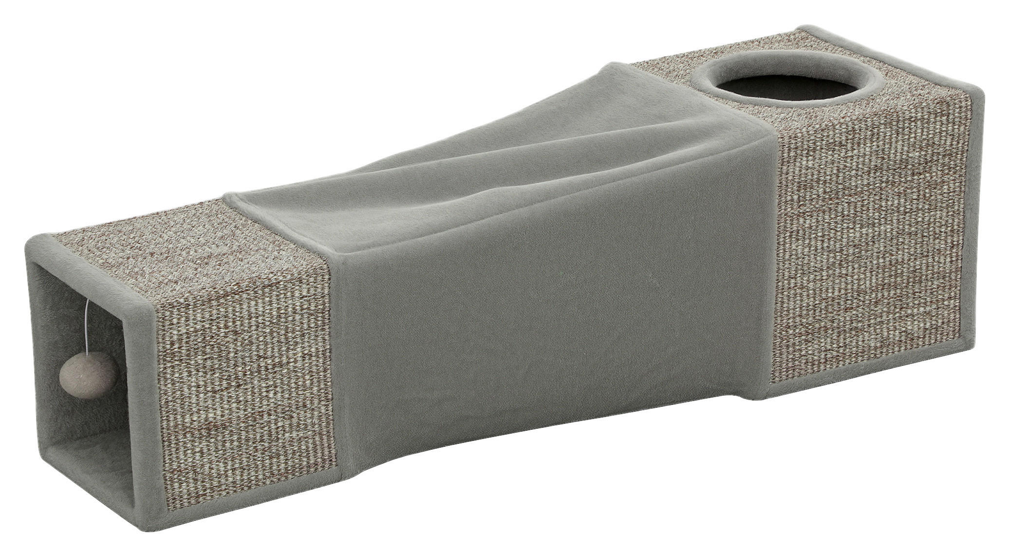 PawHut Katzentunnel grau Spanplatte B/H/L: ca. 30x30x98 cm