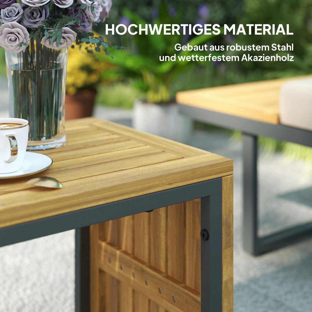 Thumbnail - Outsunny Gartenmöbel-Set hellgrau Alteiche B/H/L: ca. 65x70x175 cm