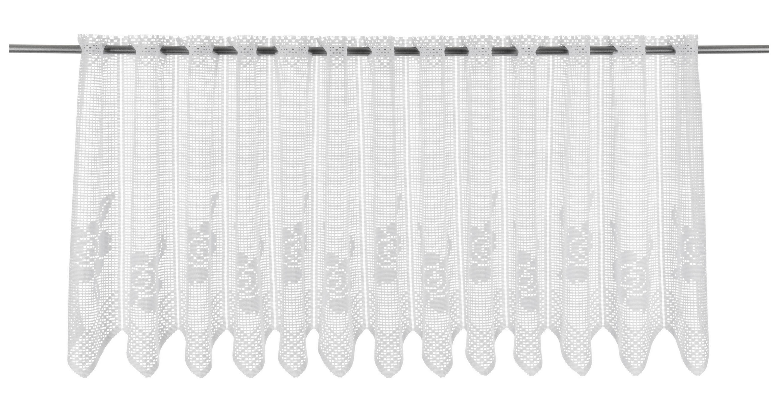 Thumbnail - POCOline Scheibengardine Rosen weiß B/L: ca. 200x45 cm