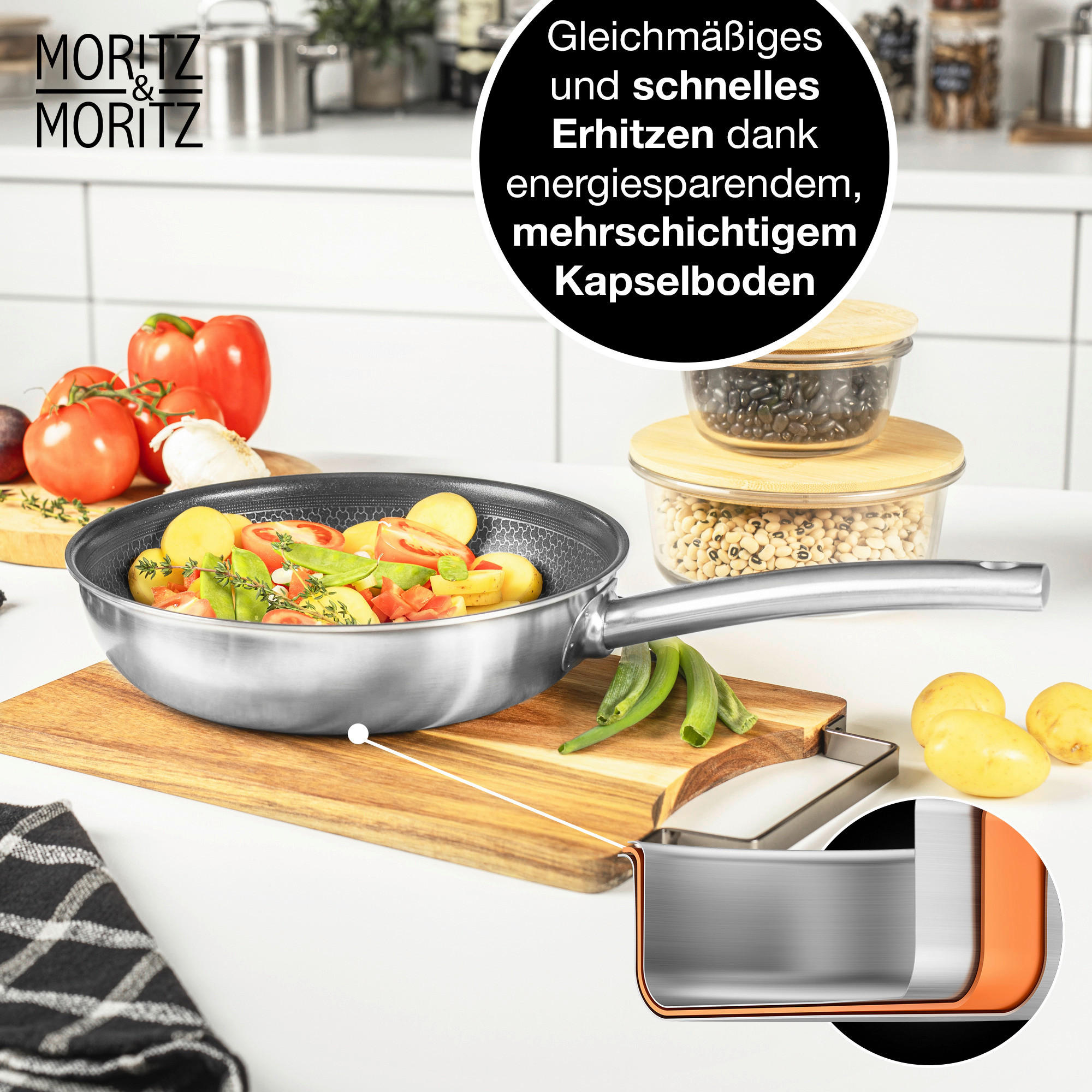 Thumbnail - Moritz & Moritz Pfanne silber Edelstahl