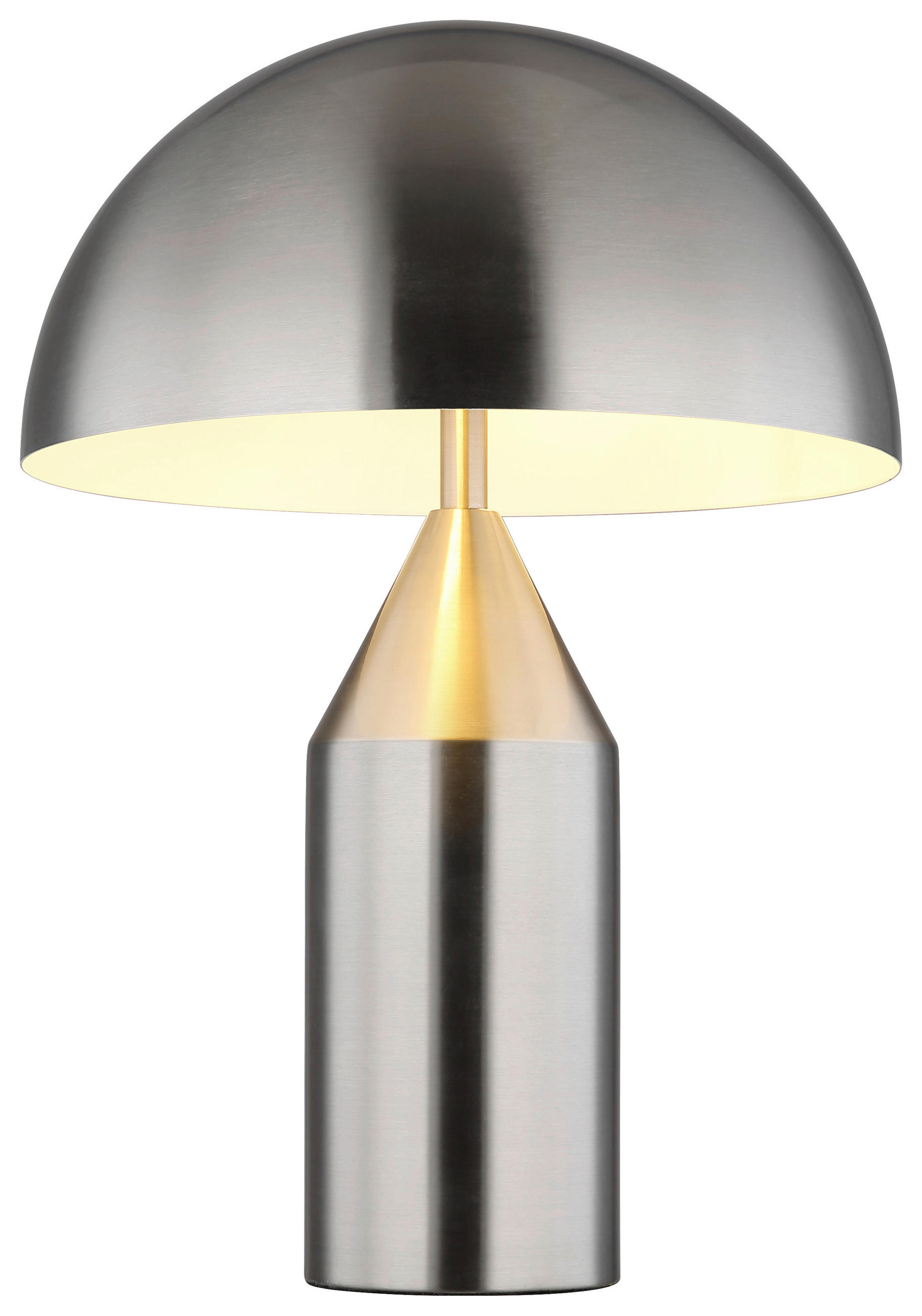 GLOBO Tischleuchte Atoma nickel weiß Metall H: ca. 39 cm E27 2 Brennstellen