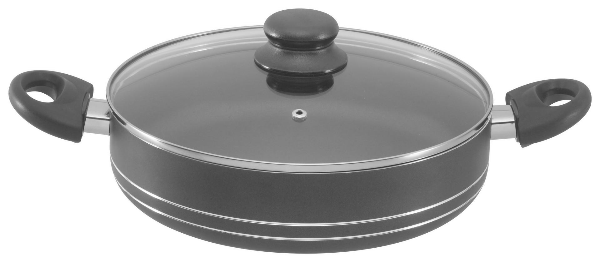 Servierpfanne schwarz Aluminium