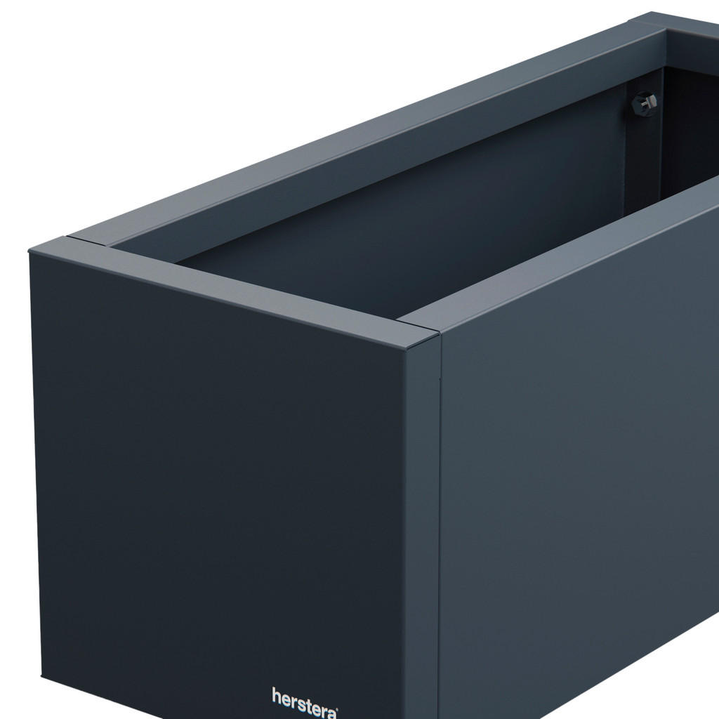 Thumbnail - Herstera Garden Pflanzkübel Cube anthrazit Metall B/H/L: ca. 60x25x25 cm