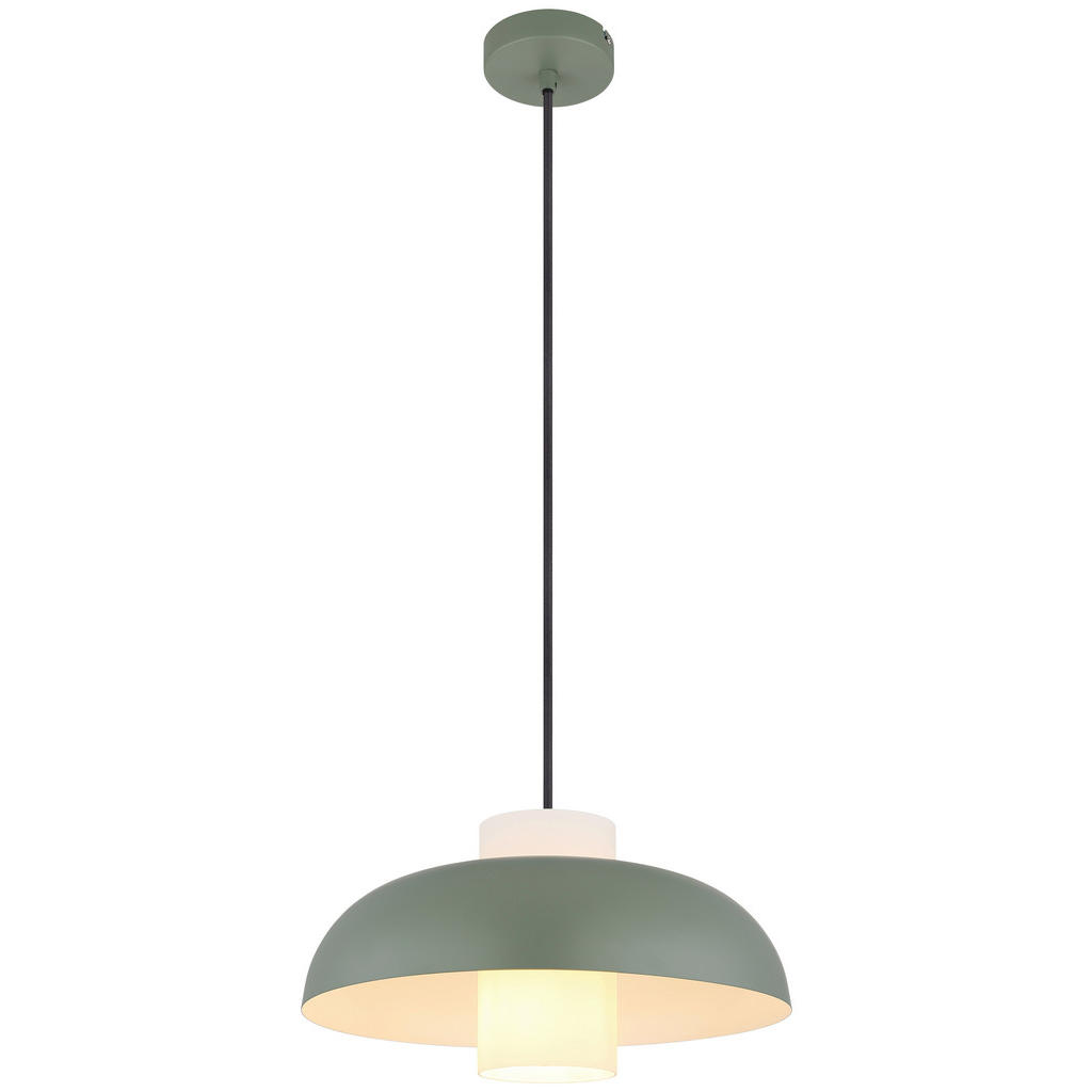 GLOBO Pendelleuchte Lowe grün Metall H/D: ca. 120x38 cm E27 1 Brennstellen