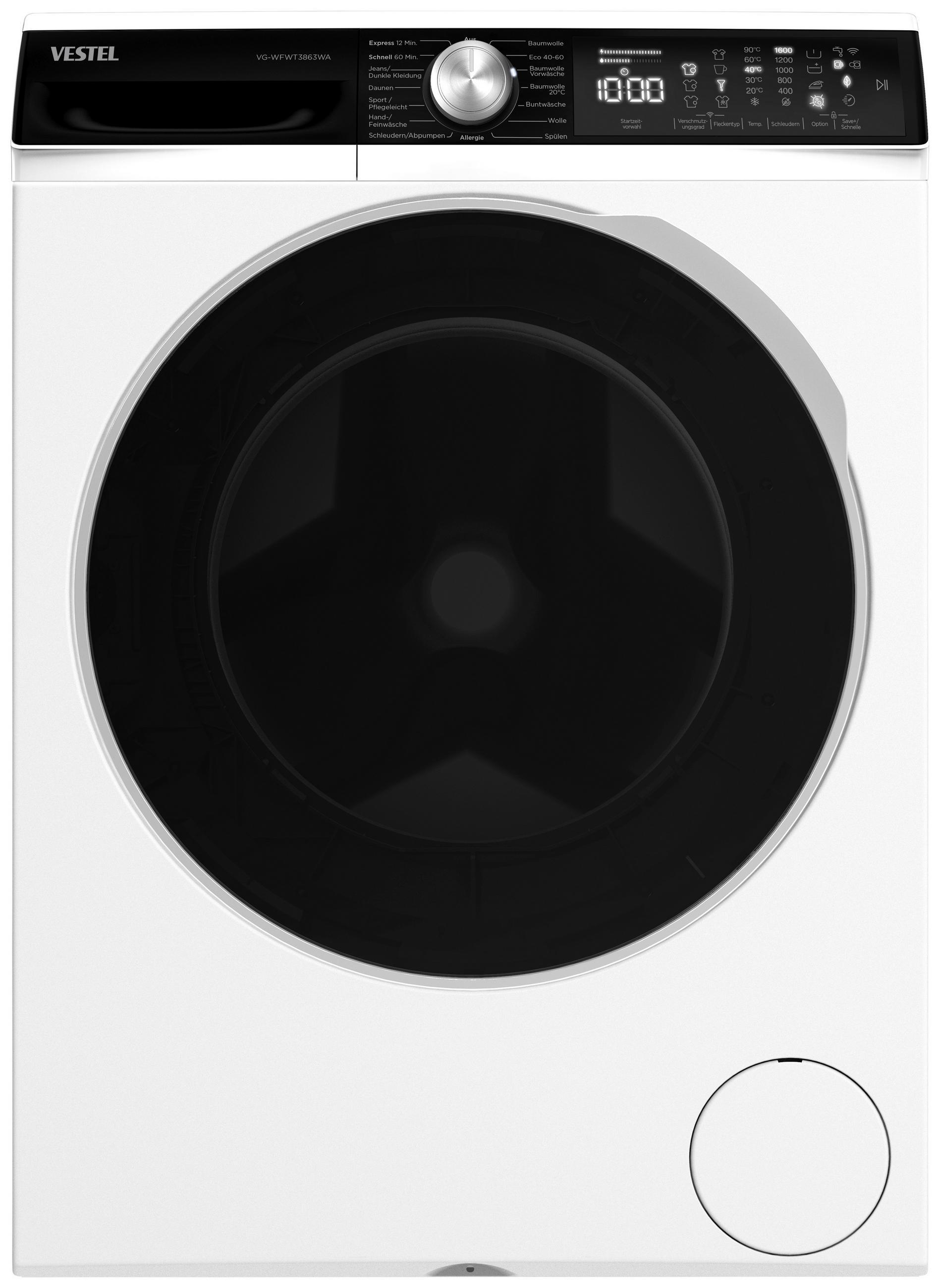 VESTEL Waschmaschine VG-WFWT3863WA weiß B/H/T: ca. 59,7x84,5x55,7 cm ca. 8 kg