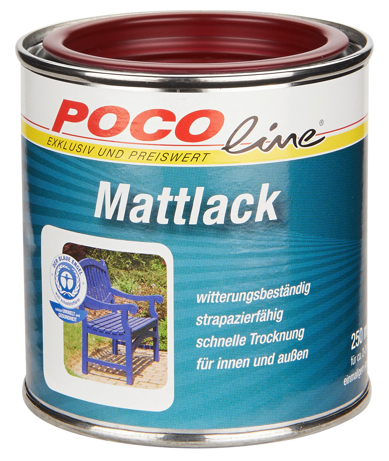 POCOline Acyl Buntlack bordeauxrot matt ca. 0,25 l