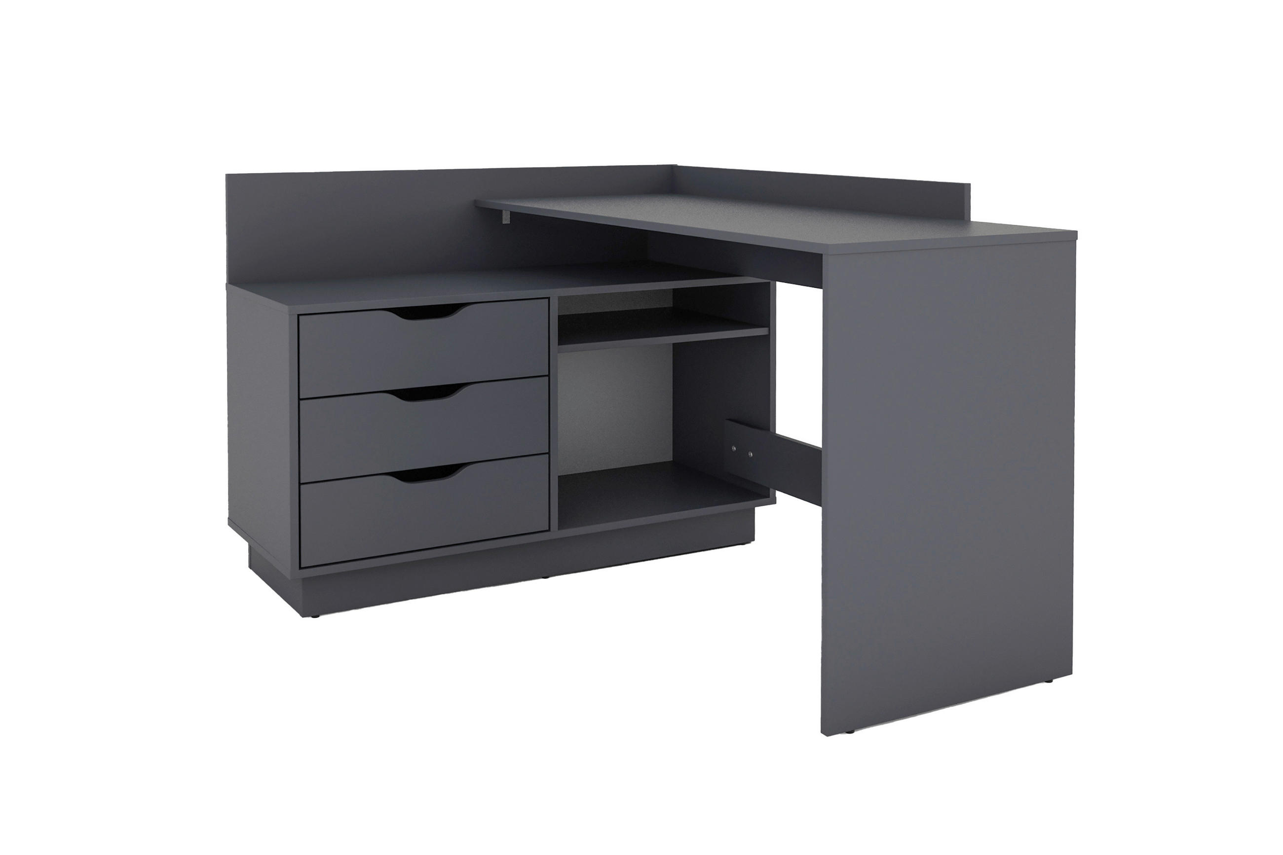 Eckschreibtisch BELFAST anthrazit B/H/T: ca. 129x83,5x105 cm