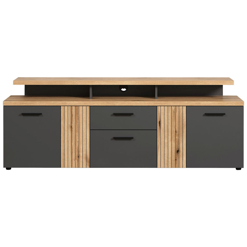 Thumbnail - TV-Lowboard Esteban Eiche Evoke Oak Nachbildung anthrazit B/H/T: ca. 180x66x47 cm