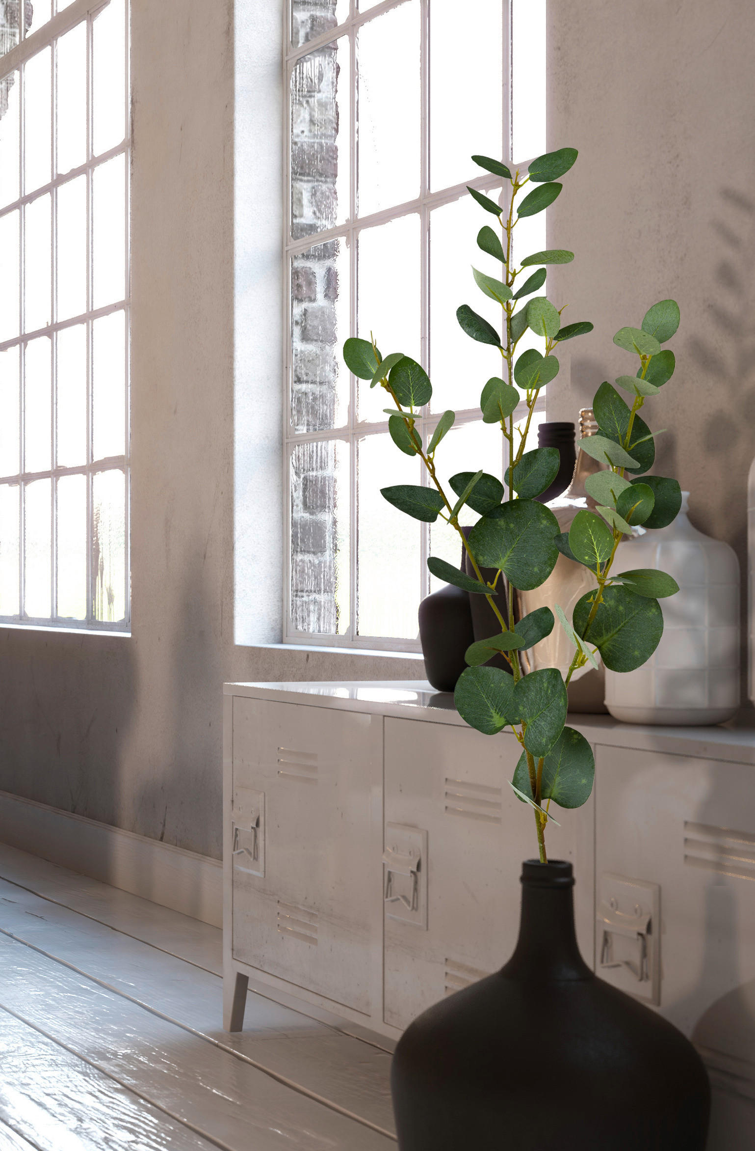 Thumbnail - Deko-Zweig grau Kunststoff B/H/L: ca. 13x69x13 cm