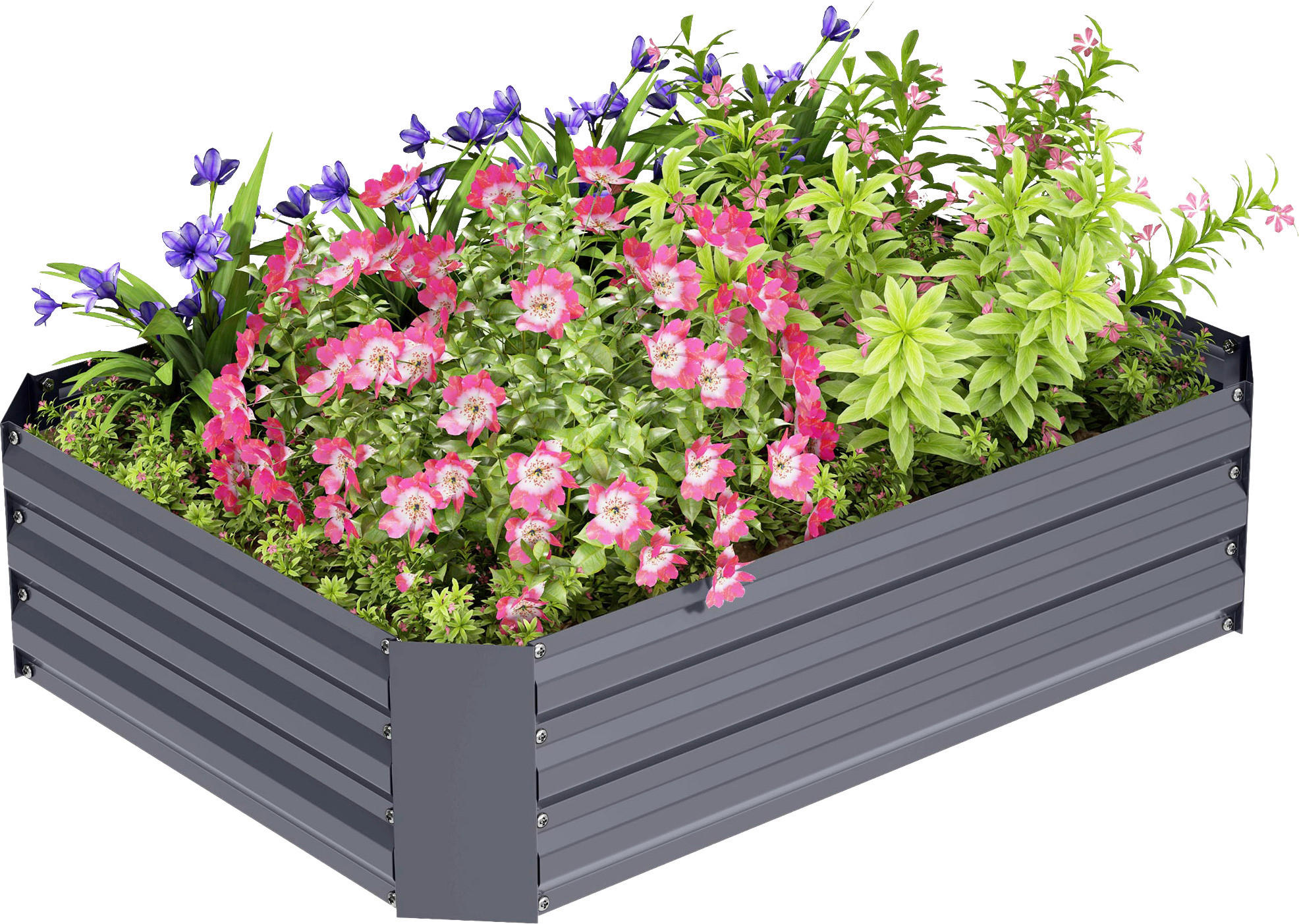 Outsunny Hochbeet dunkelgrau Stahl B/H/L: ca. 90x30x120 cm