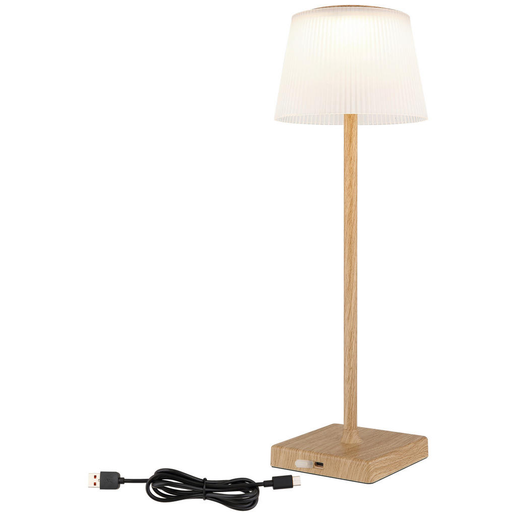 Thumbnail - GLOBO LED-Tischleuchte mattschwarz braun Kunststoff Metall H/D: ca. 38x13 cm