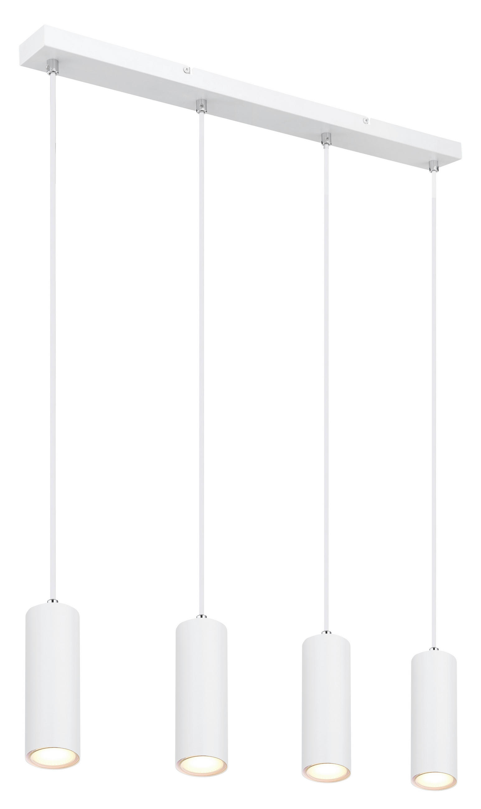 GLOBO Pendelleuchte weiß Metall B/H/T: ca. 6x120x65 cm GU10 4 Brennstellen