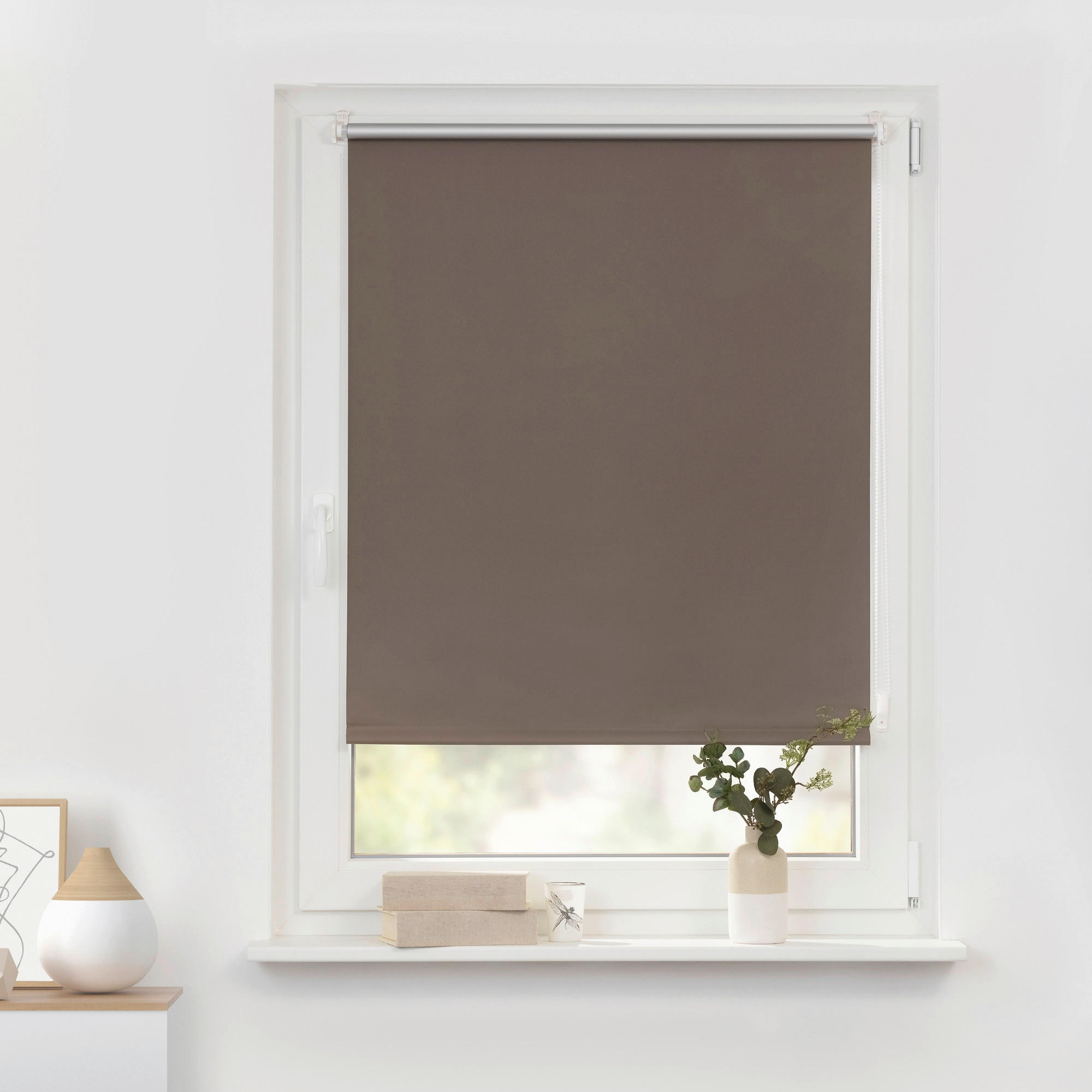 LICHTBLICK Thermo Klebe-/Klemmrollo Verdunklungsqualität taupe B/L: ca. 85x150 cm