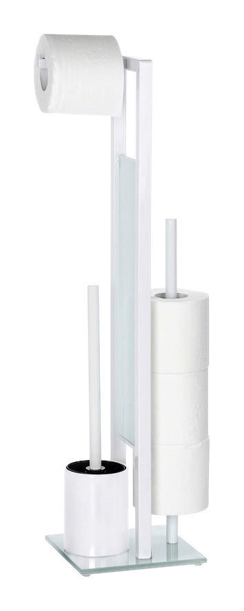 WENKO Stand-WC-Garnitur weiß Glas