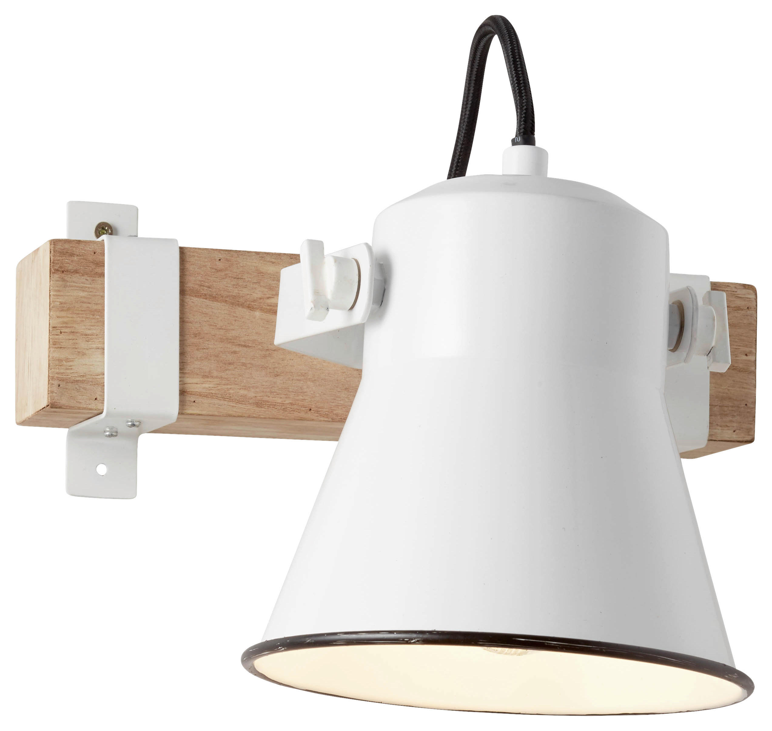 Brilliant Spot Plow weiß natur Metall Holz B/H/T: ca. 17x24x25 cm E27 1 Brennstellen