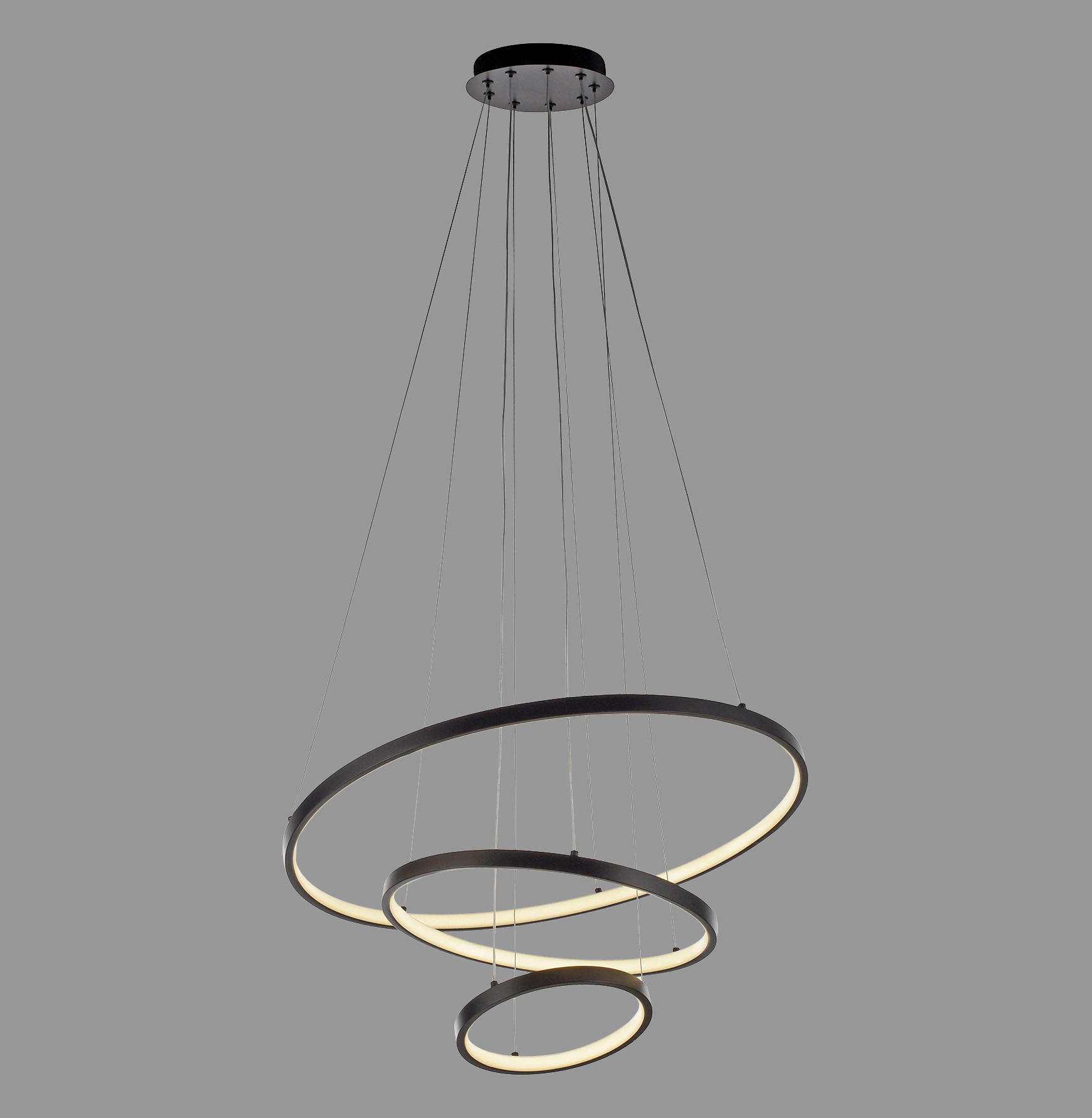 Thumbnail - Just Light LED-Pendelleuchte Cerchi schwarz B/H/L: ca. 61x150x61 cm