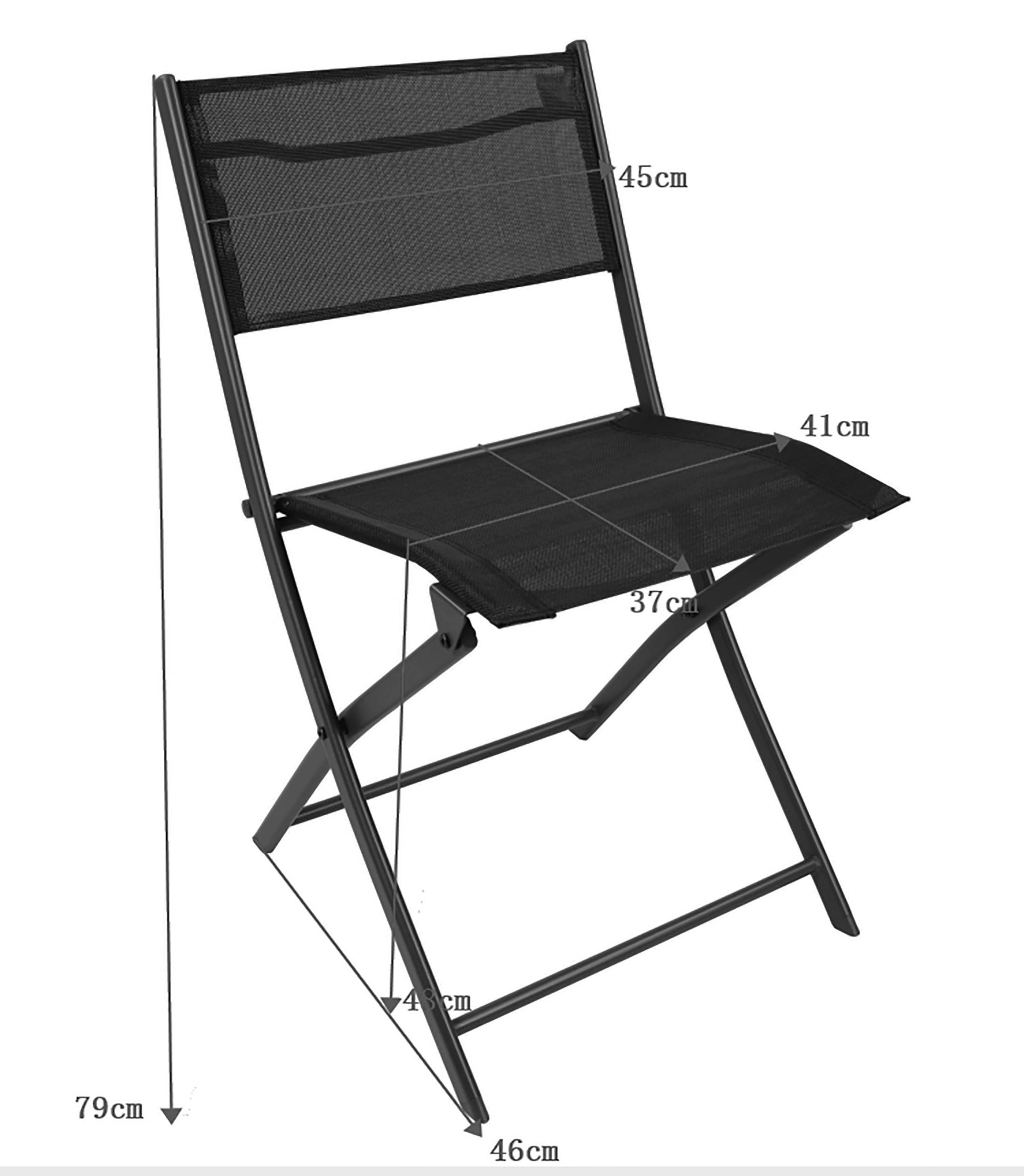 Thumbnail - VCM Gartenstuhl 4er Set Sumila schwarz Metall B/H/L: ca. 45x79x46 cm