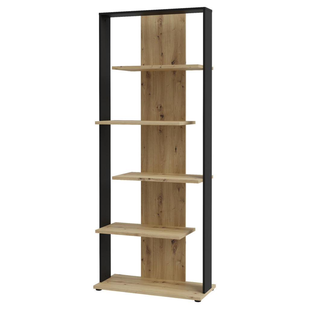 Thumbnail - Regal Eiche Artisan Nachbildung schwarz B/H/T: ca. 80x198x35 cm