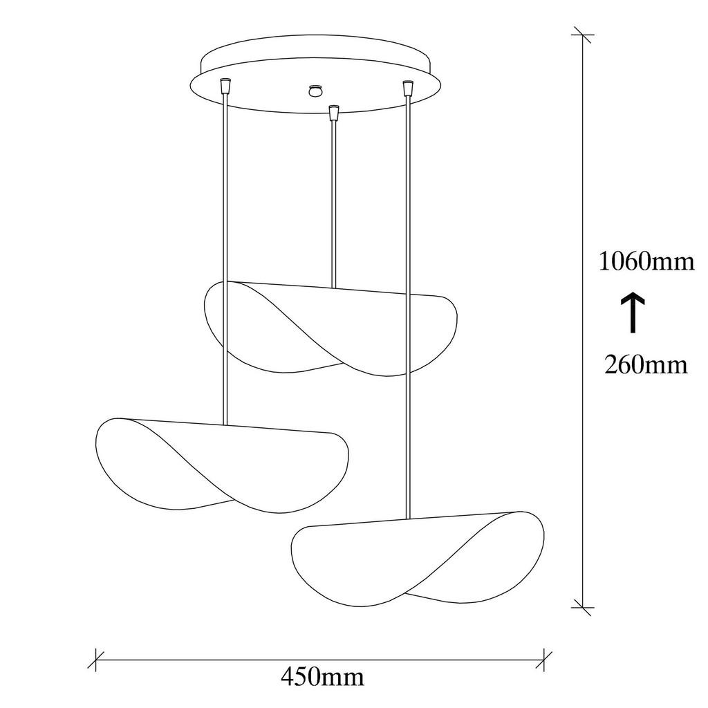 Thumbnail - Opviq Pendelleuchte Sivani gold weiß Metall B/H/T/L/D: ca. 45x106x45x45x45 cm E27 3 Brennstellen