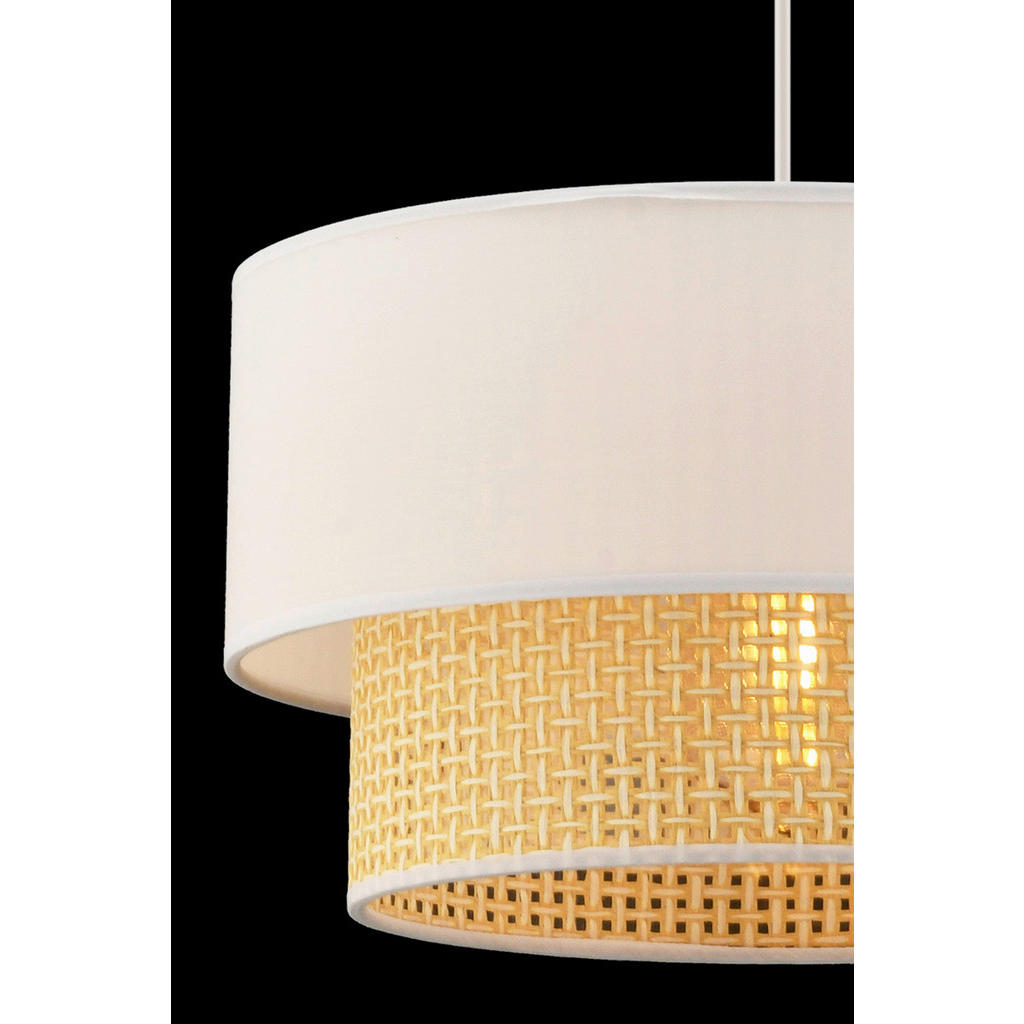 Thumbnail - Opviq Pendelleuchte Echo Hazeran kamel weiß Baumwolle B/H/T/L/D: ca. 30x65x30x30x30 cm E27 1 Brennstellen