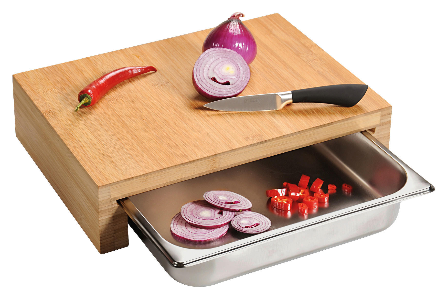 Kesper Schneidebrett mit Auffangschale