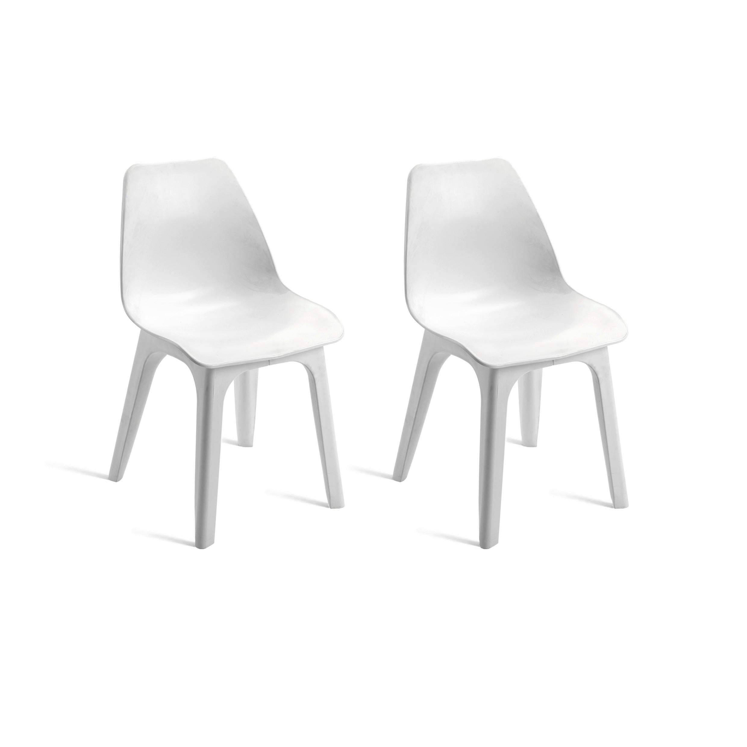 ProGarden Sessel EOLO 2er-Set weiß Polypropylen B/H: ca. 45x81 cm