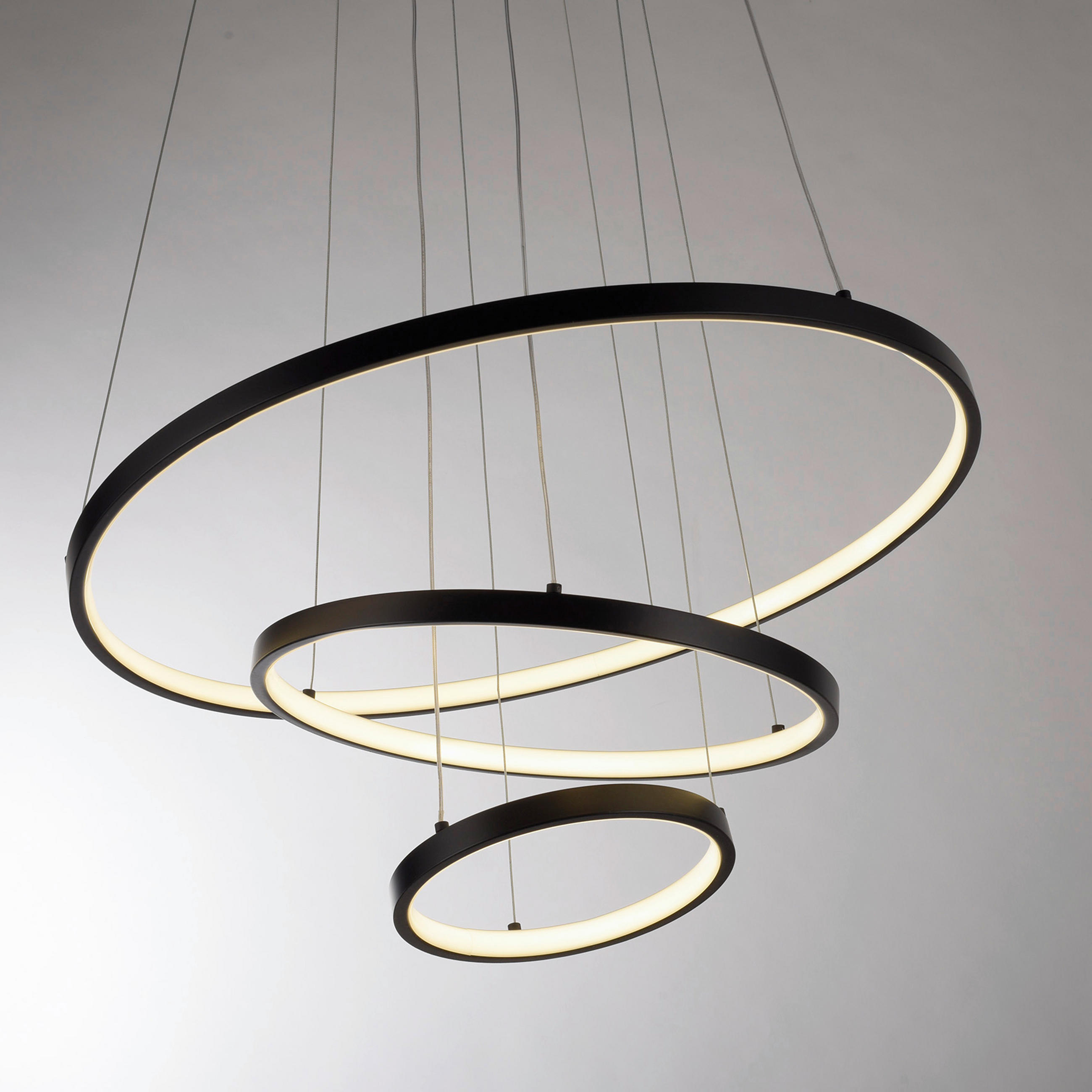 Thumbnail - Just Light LED-Pendelleuchte Cerchi schwarz B/H/L: ca. 61x150x61 cm