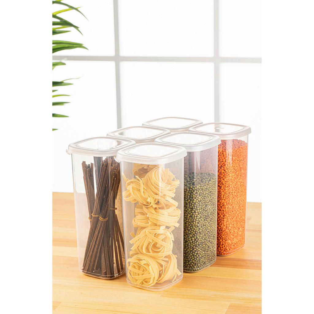 Thumbnail - HermiaConcept Vorratsdosenset 6-tlg. weiß B/H/T/L/D: ca. 10x24,5x10x10x10 cm