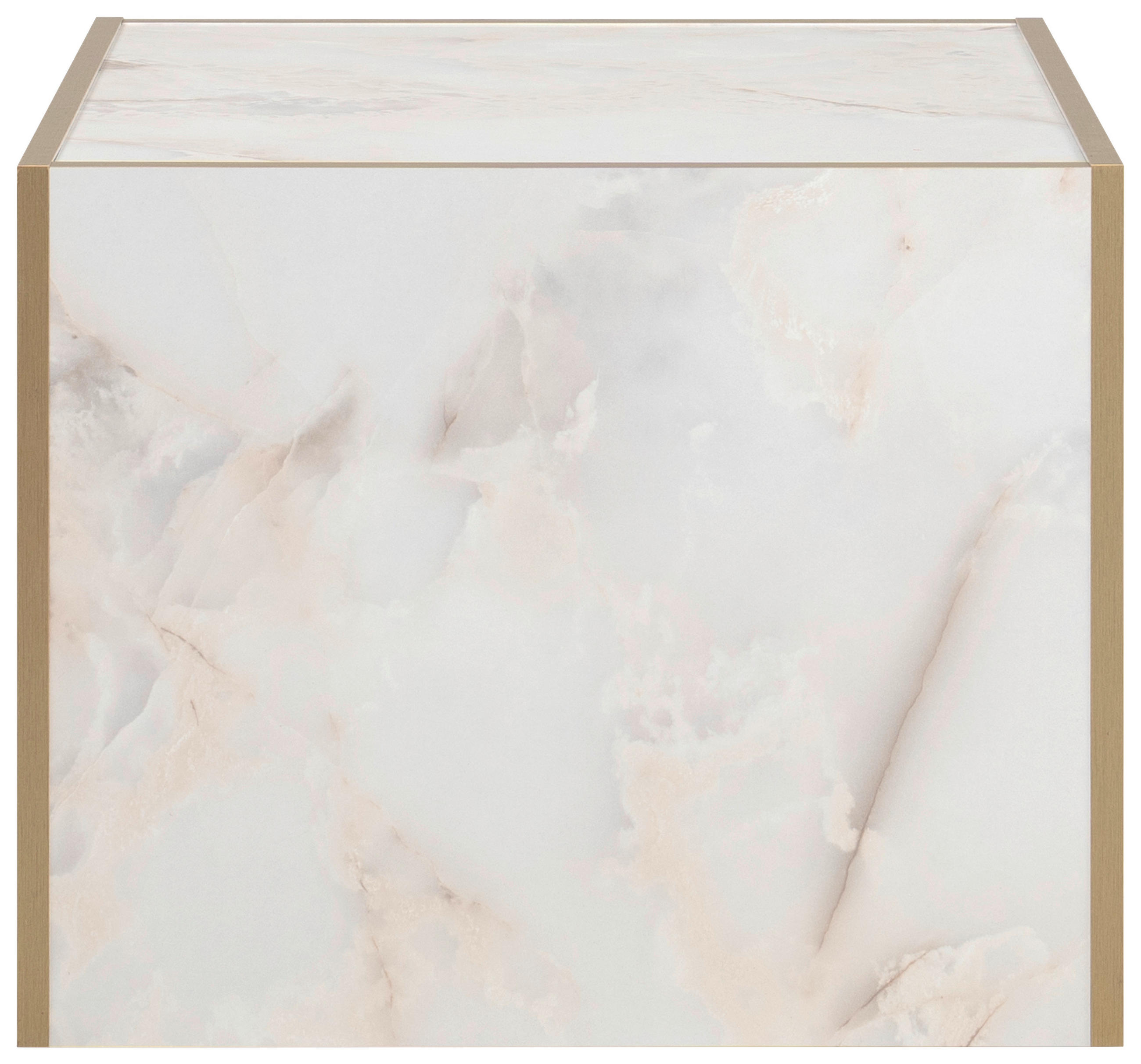 Thumbnail - Beistelltisch Brilon weiß gold Optik B/H/T: ca. 43x35x43 cm