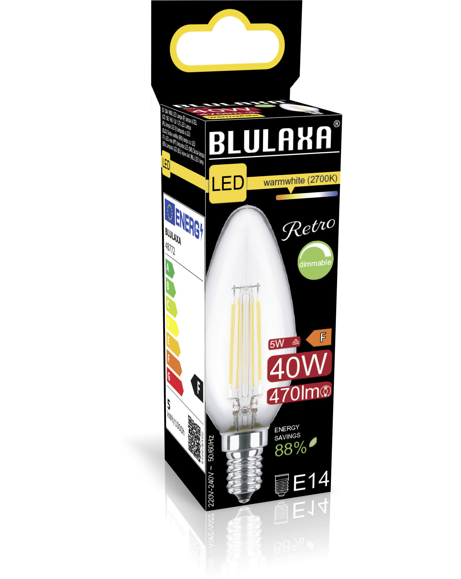Blulaxa LED-Filament-Lampe E14