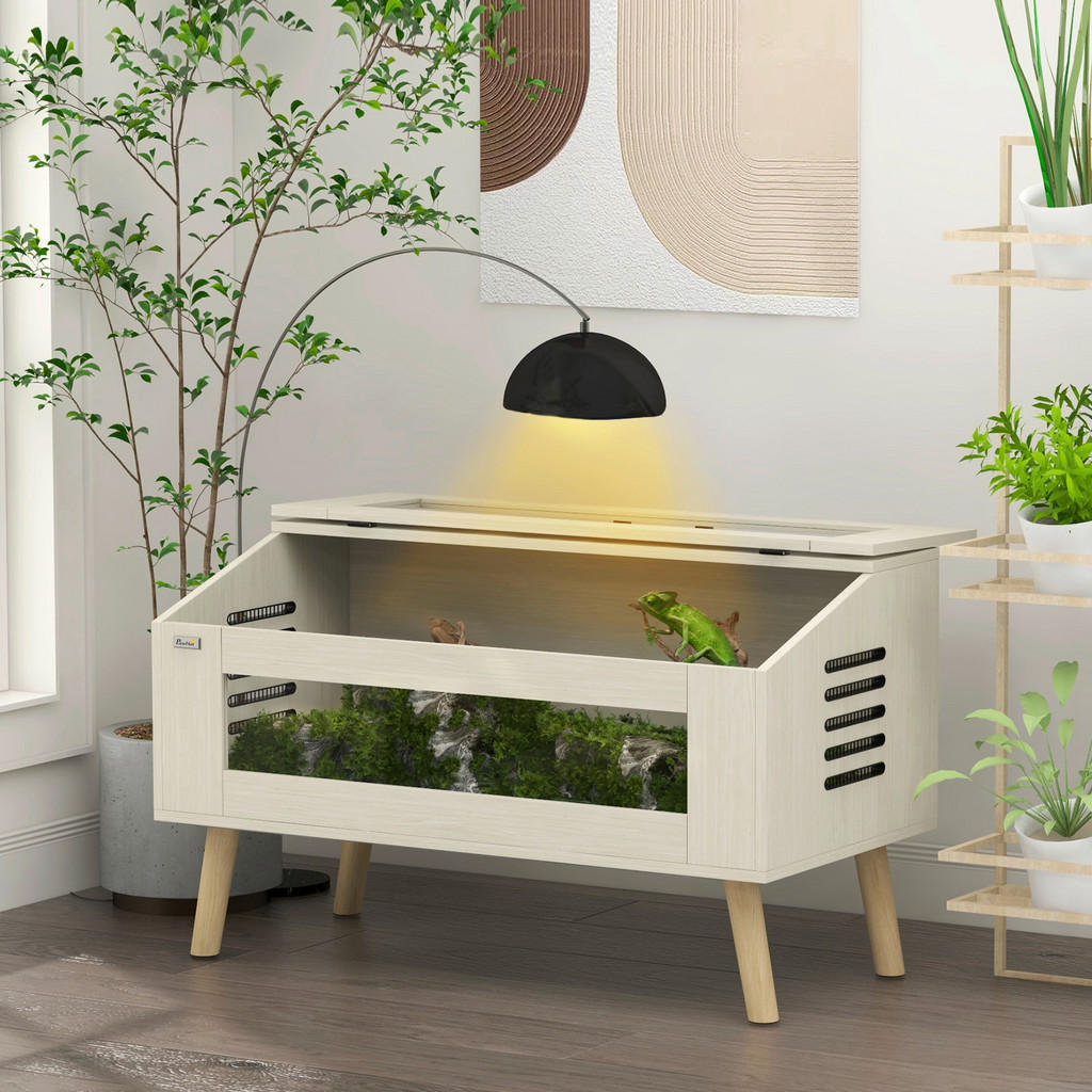 Thumbnail - PawHut Terrarium Eiche Spanplatte B/H/L: ca. 50x60x100 cm