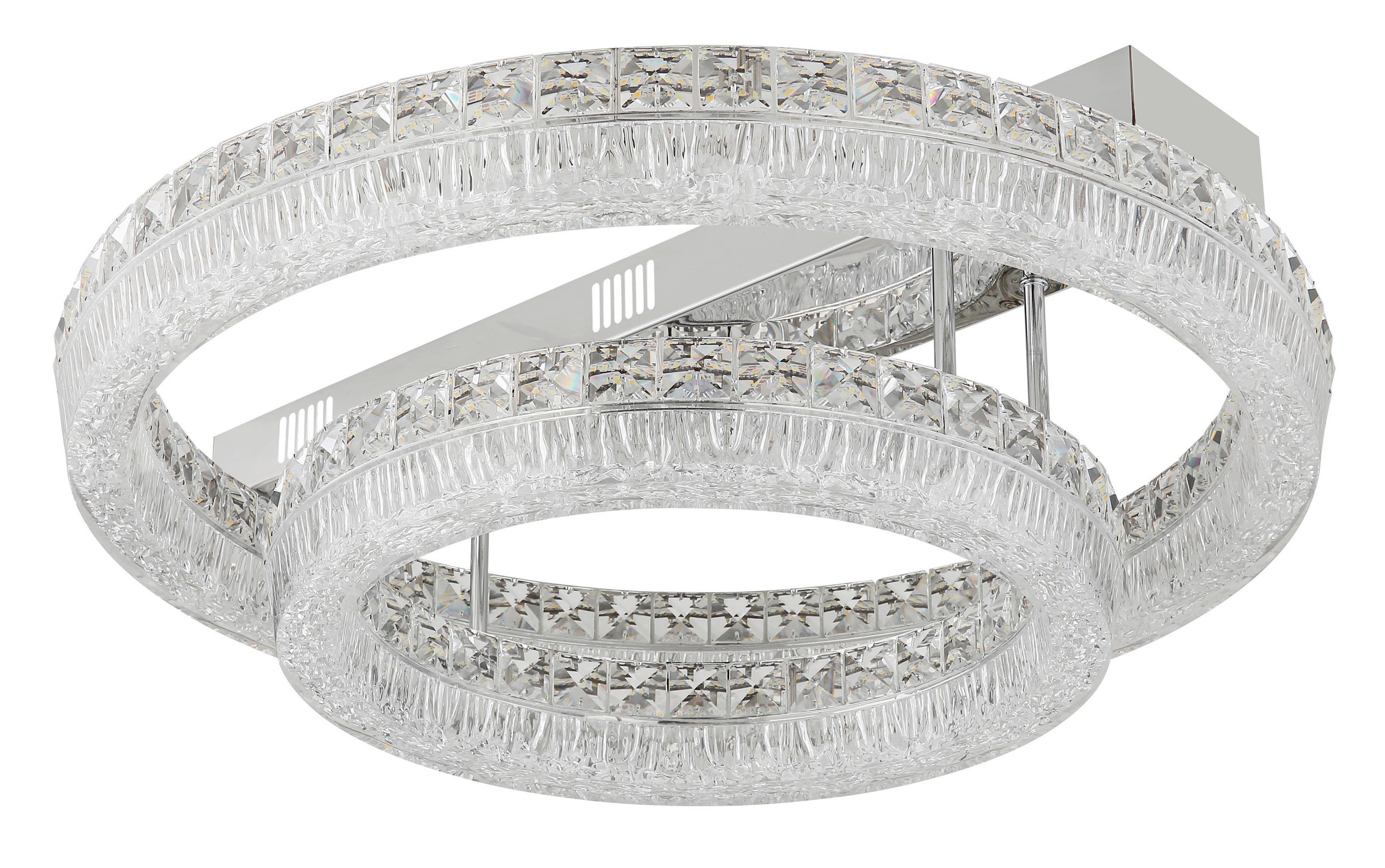 GLOBO Deckenleuchte klar Chrom Metall Glas Acryl H/D: ca. 19,5x60 cm 1 Brennstellen