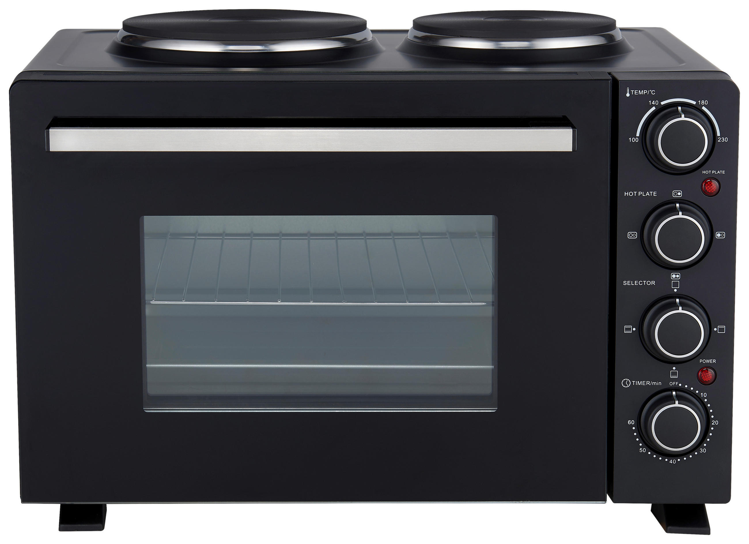 POCOline Mini-Backofen silber Glas B/H/L: ca. 42,6x35,7x51,1 cm ca. 30 l
