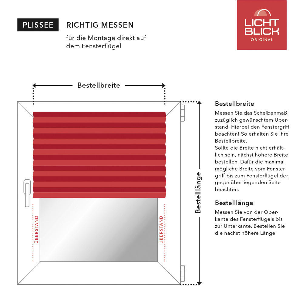 Thumbnail - LICHTBLICK Spannplissee brombeer B/L: ca. 70x130 cm