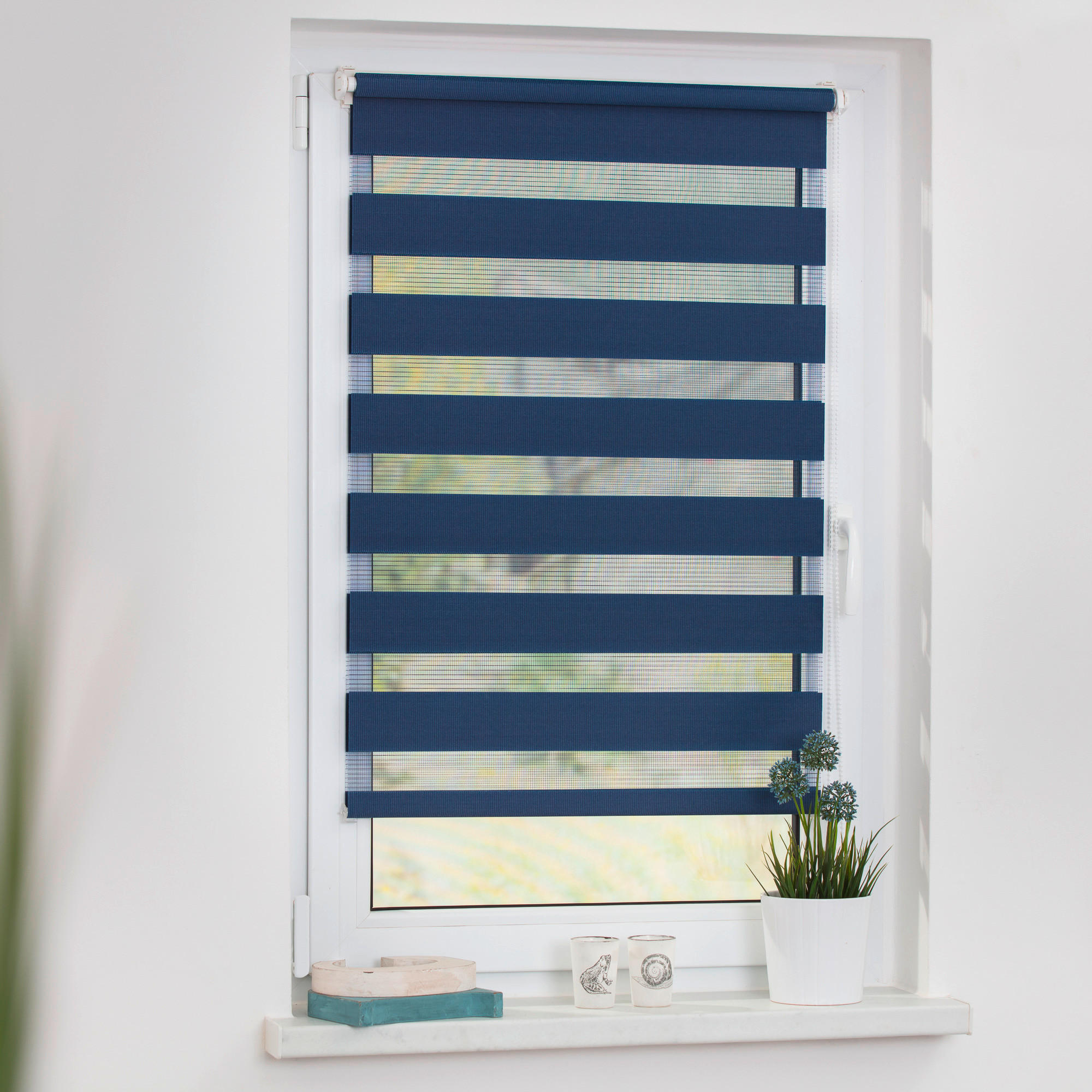 LICHTBLICK Doppelrollo Duo blau B/L: ca. 70x150 cm