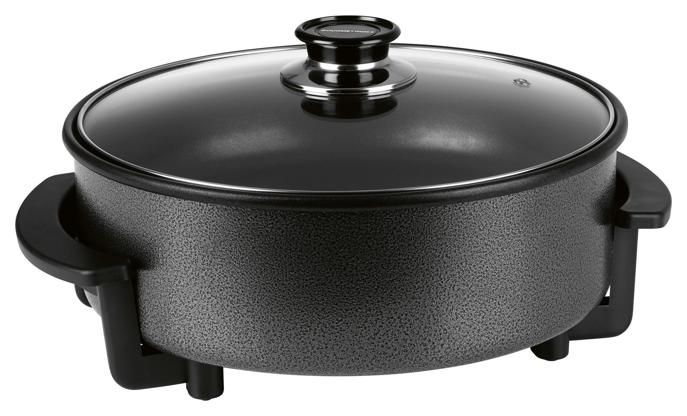 GOURMETmaxx Elektrische Party-Pfanne schwarz Edelstahl B/H/L: ca. 14,5x36x34,5 cm