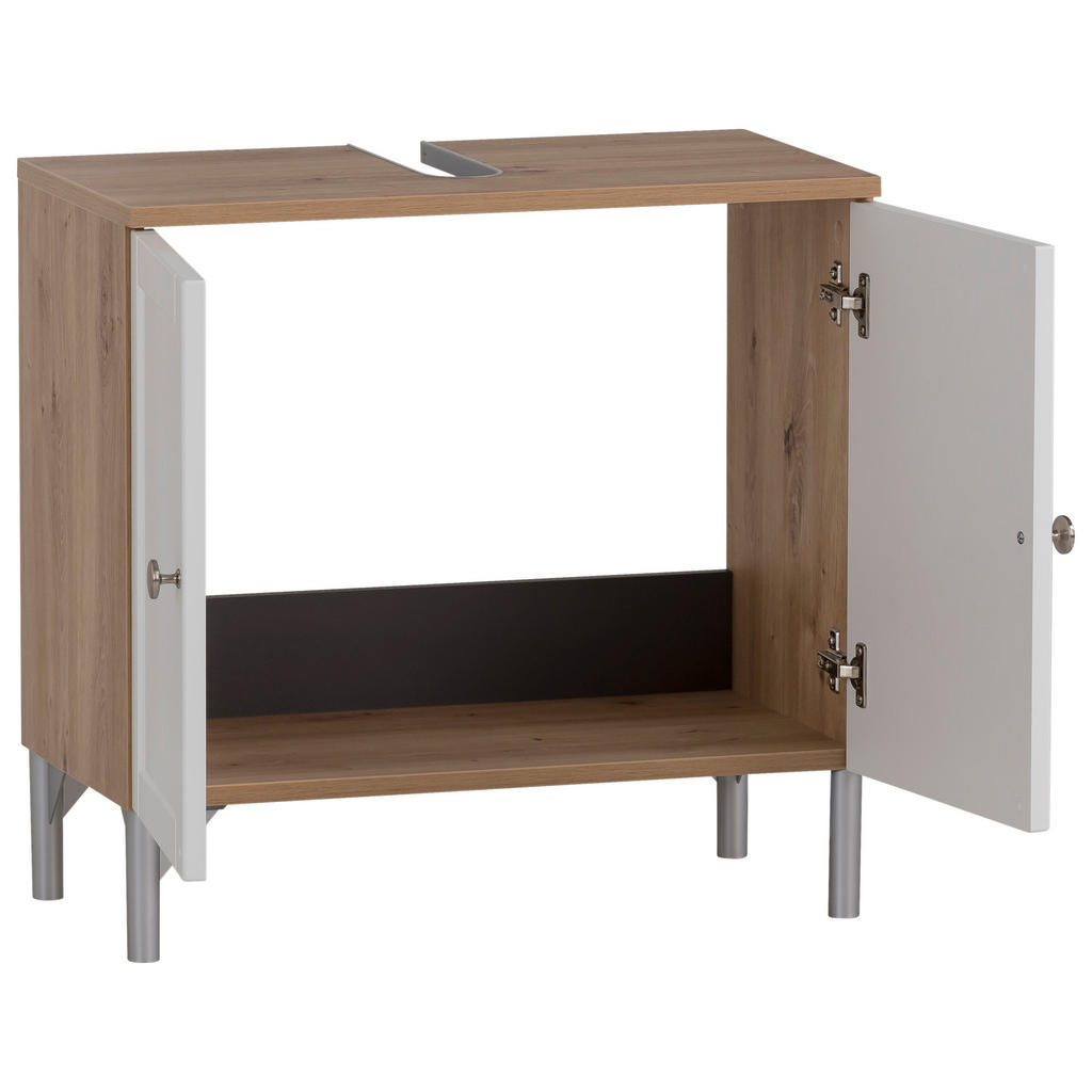 Thumbnail - Waschbeckenunterschrank Jesper Eiche Artisan Nachbildung weiß matt B/H/T: ca. 60,2x58,5x32 cm