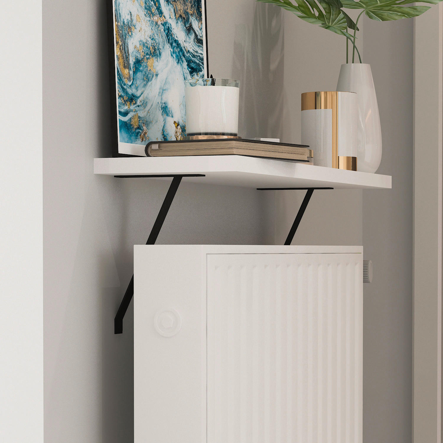 Thumbnail - Regalhalter Adin weiß B/H/T: ca. 60x21,5x18 cm