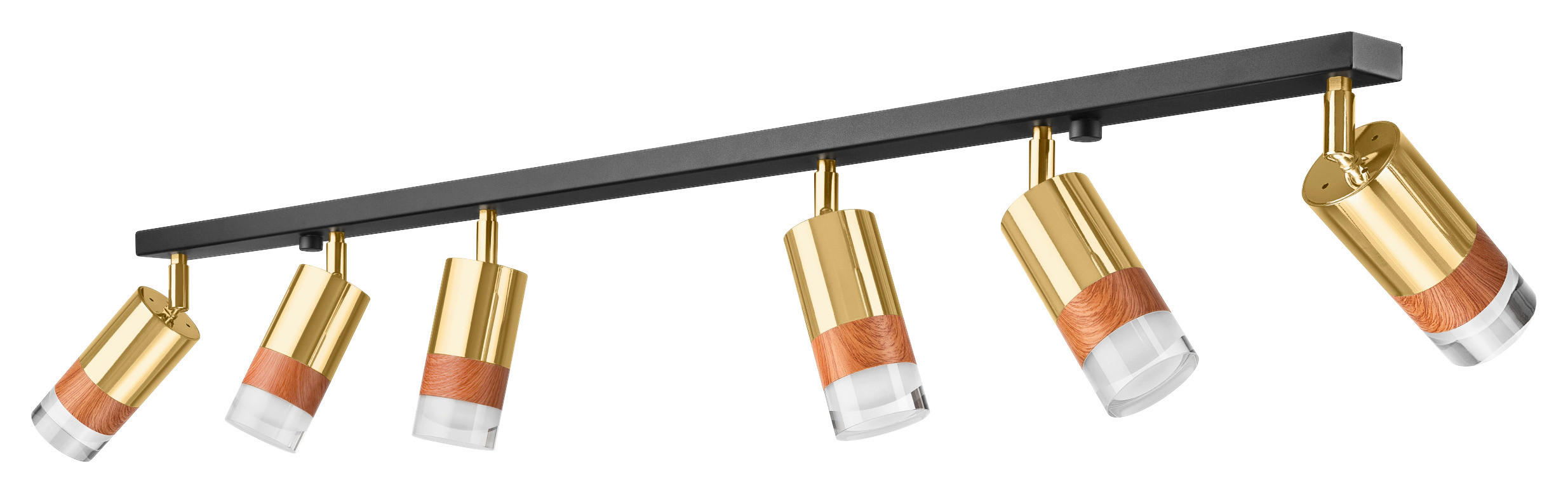 Lamkur Deckenleuchte gold Glas Stahl B/H/L: ca. 8x19x117 cm 6 Brennstellen