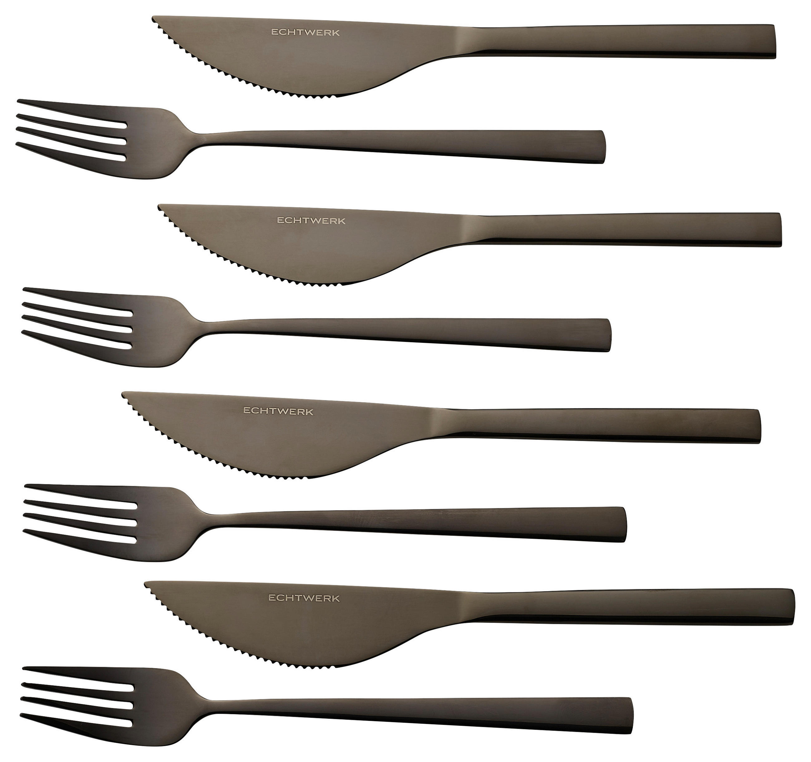 ECHTWERK Besteckset schwarz Edelstahl 8 tlg.