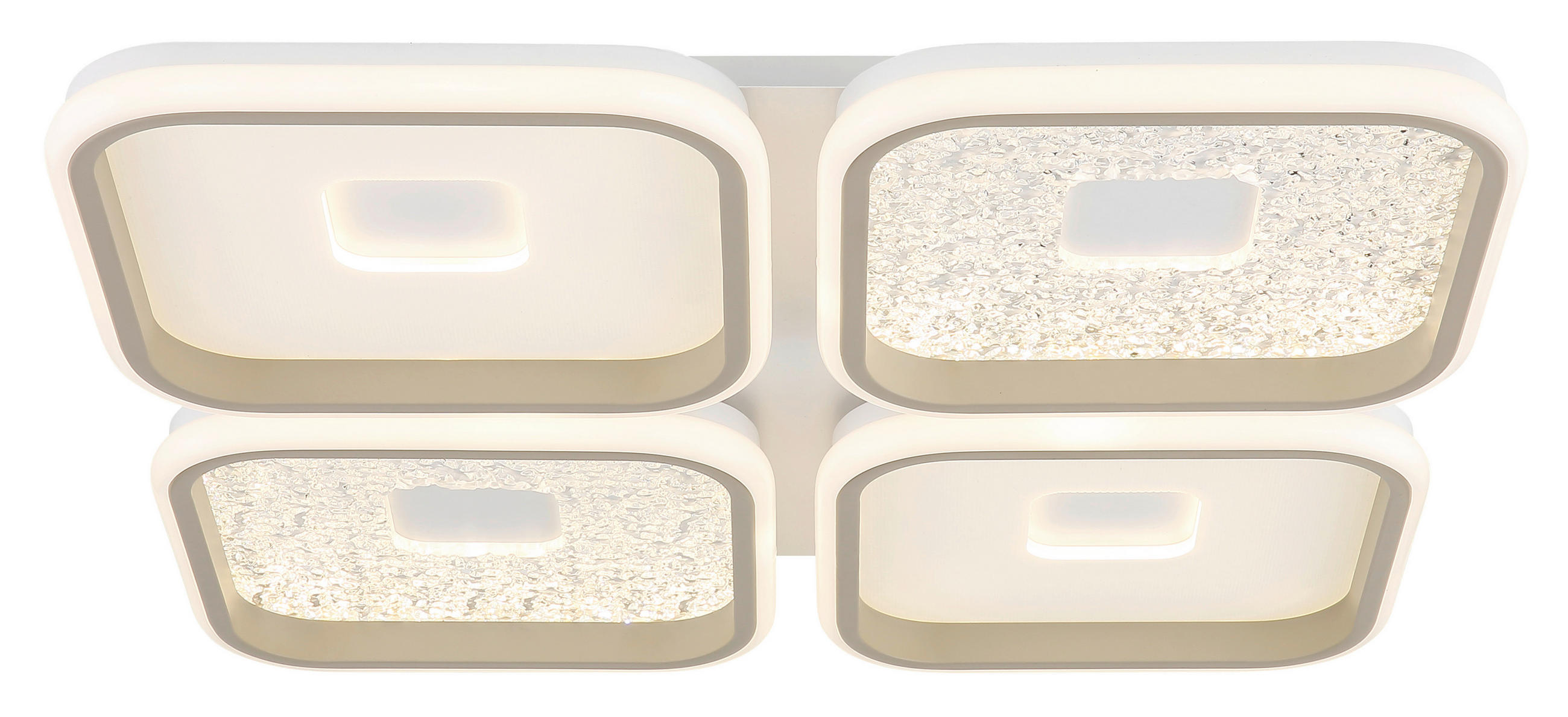 GLOBO LED-Deckenleuchte weiß Opal sand Metall Kunststoff B/H/L: ca. 54x7,8x54 cm 1 Brennstellen