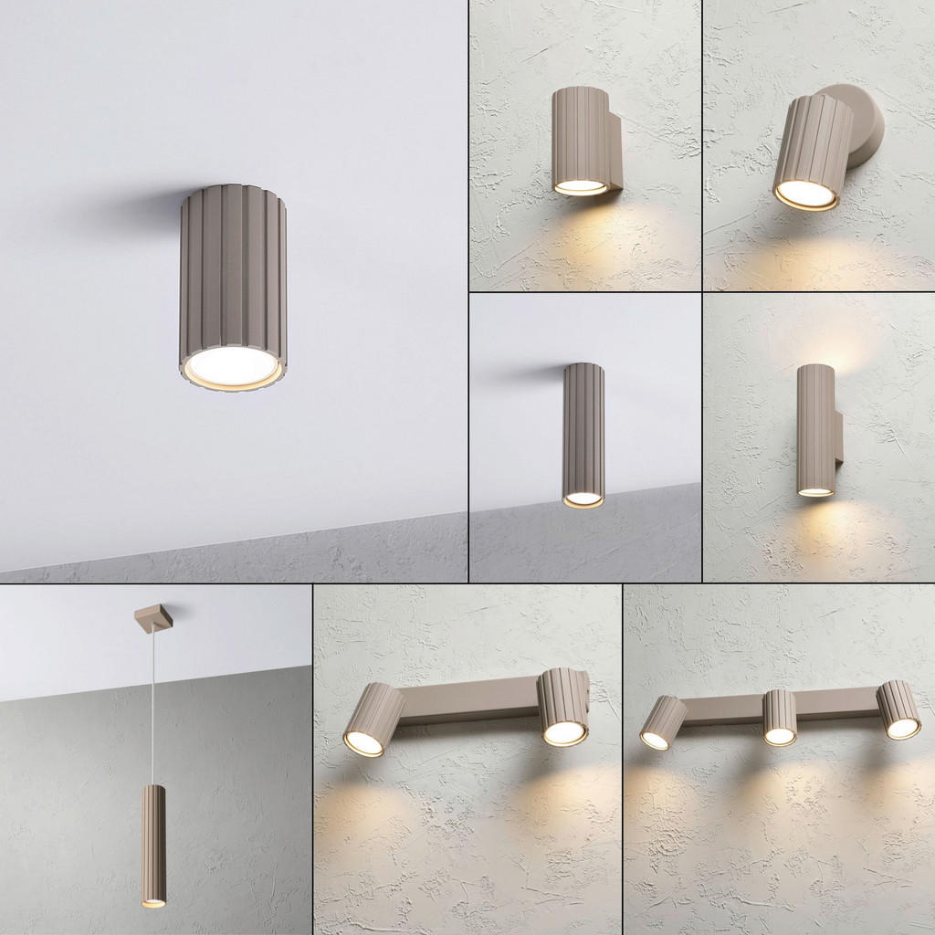 Thumbnail - Lamkur Strahler beige Stahl B/H/L: ca. 6,5x10x6,5 cm 1 Brennstellen