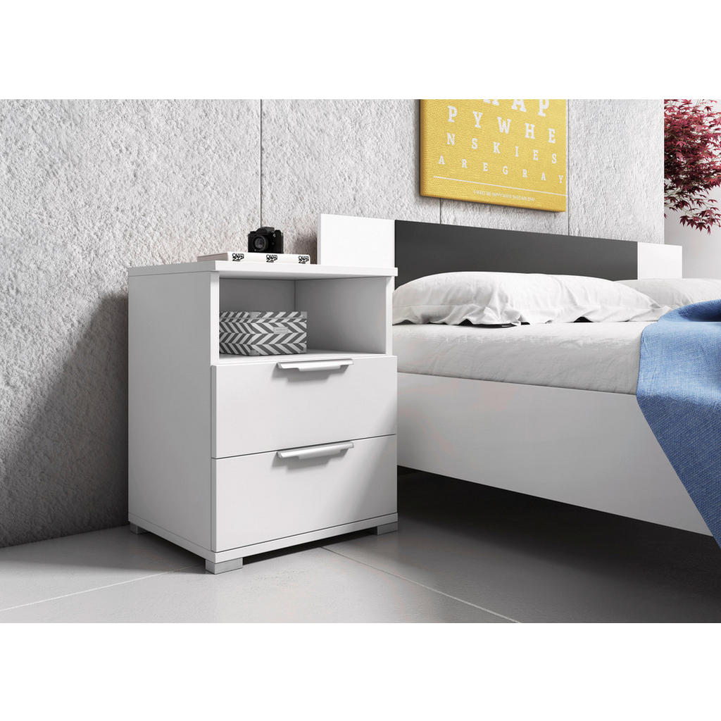 Thumbnail - Nachtkonsole NAKA weiß B/H/T: ca. 42x61x42 cm